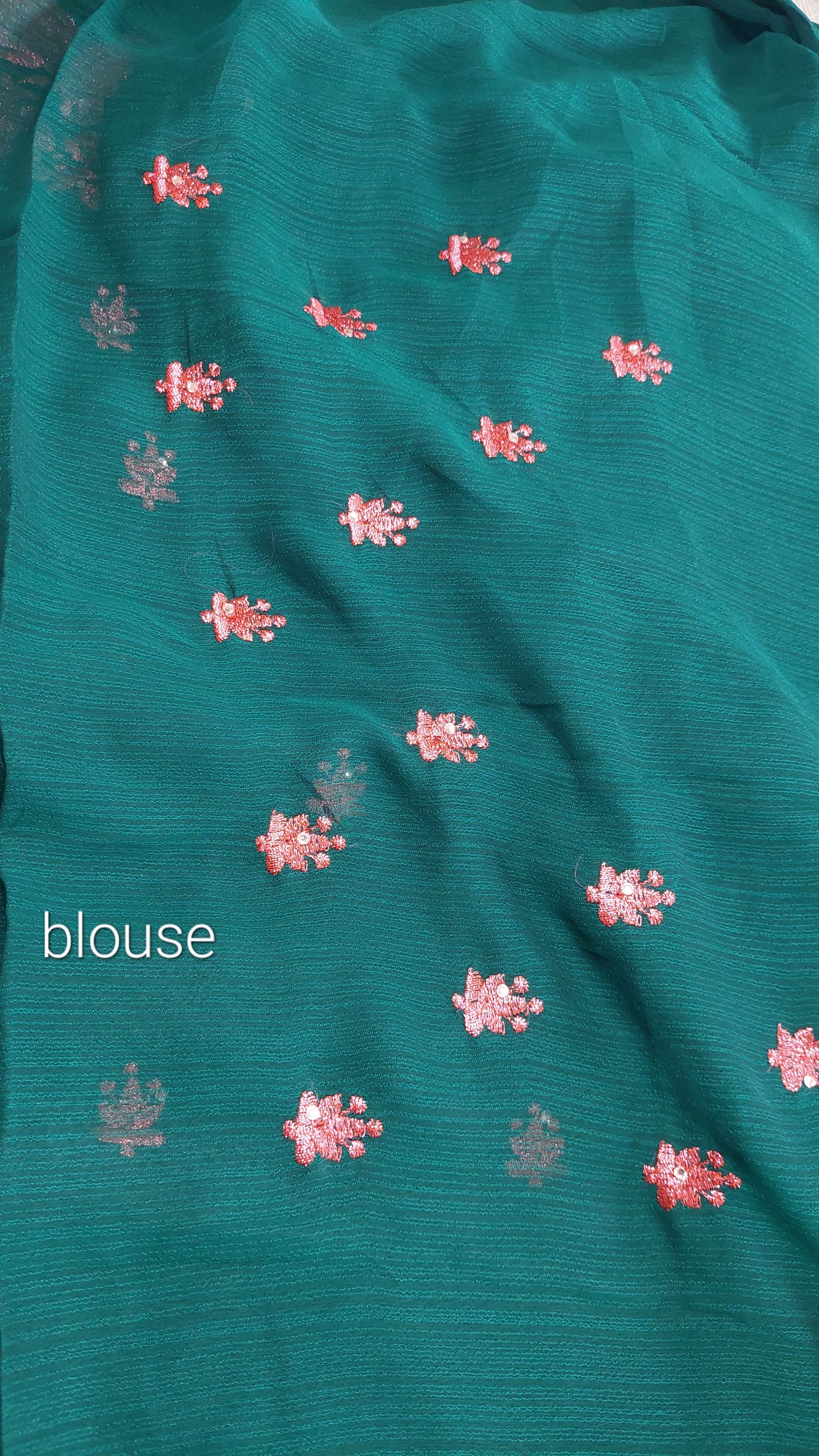 DARK GREEN & PINK DESIGNER SAREE