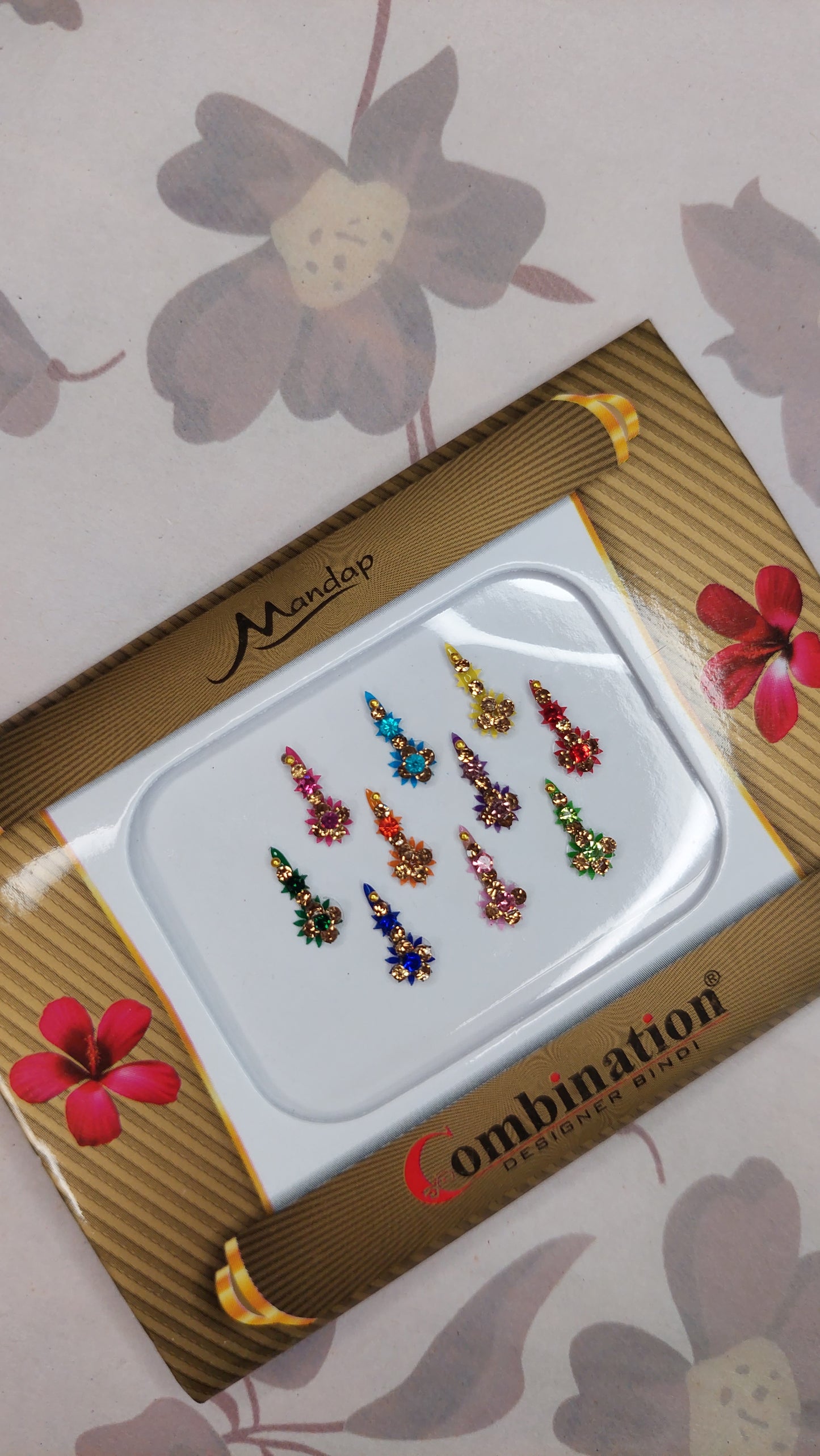 MULTI COLOURED BINDI CARD 007