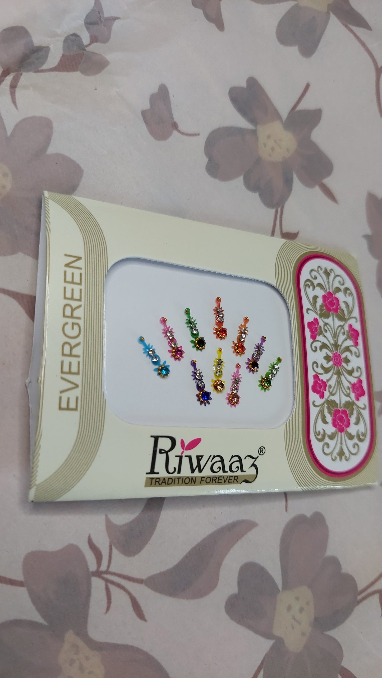 MULTI COLOURED BINDI CARD 004