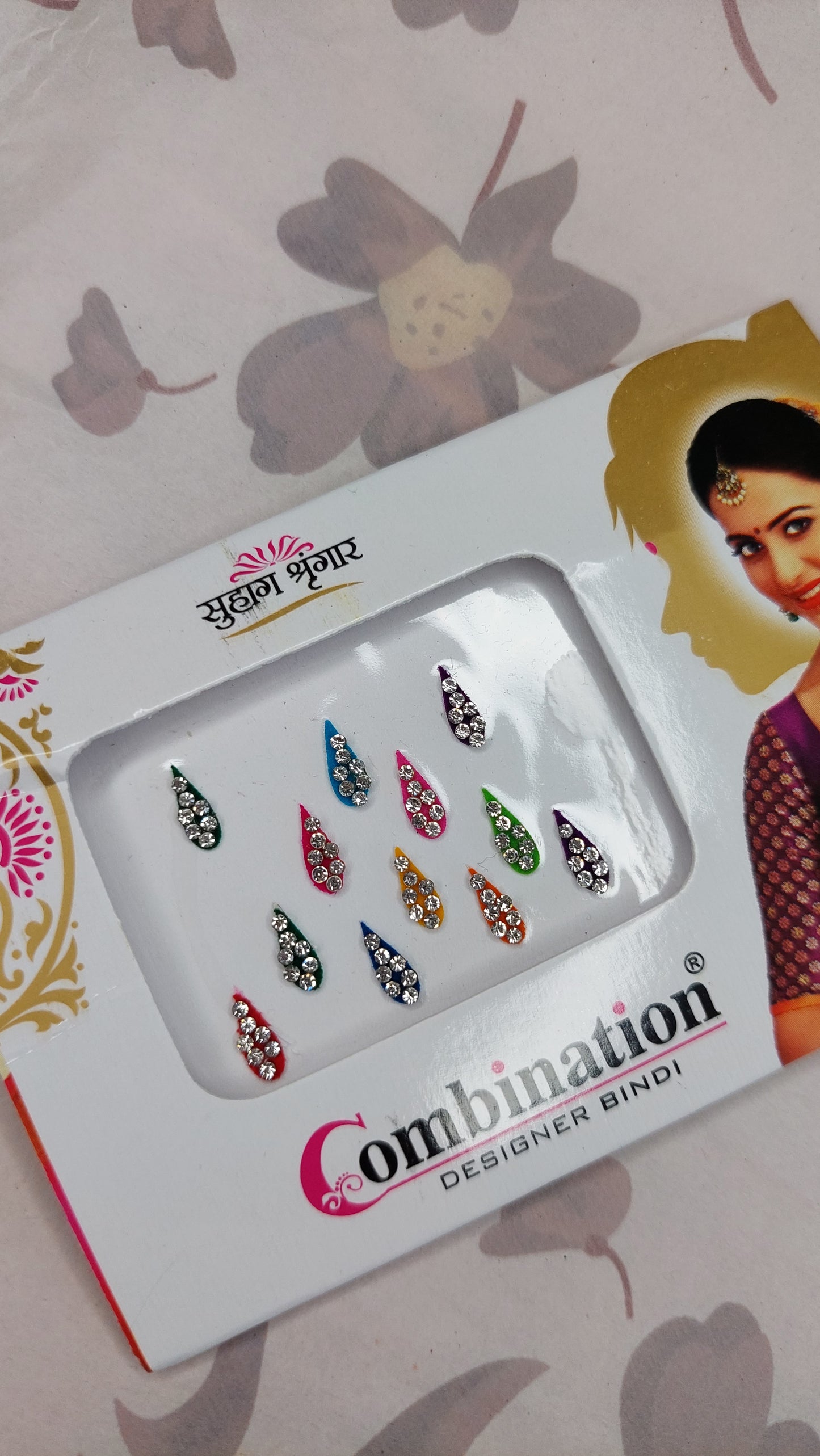 MULTI COLOURED BINDI CARD 003