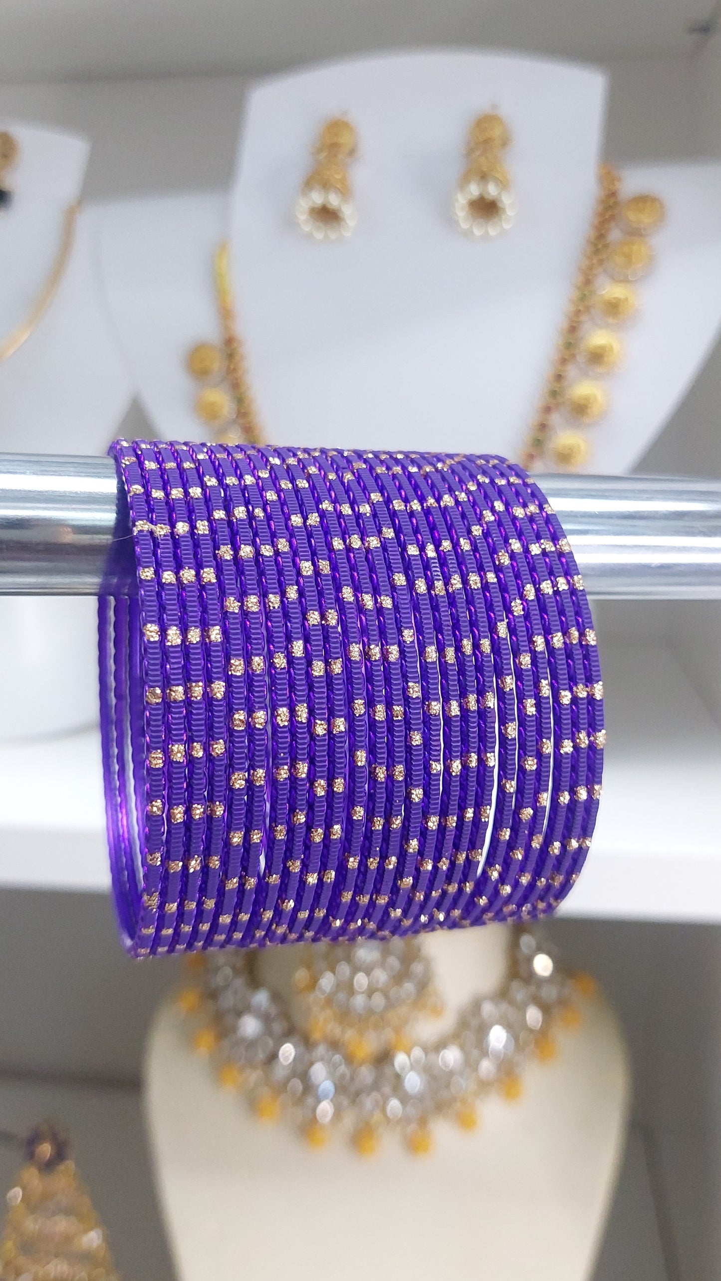 INDIGO & GOLD GLITTER BANGLES