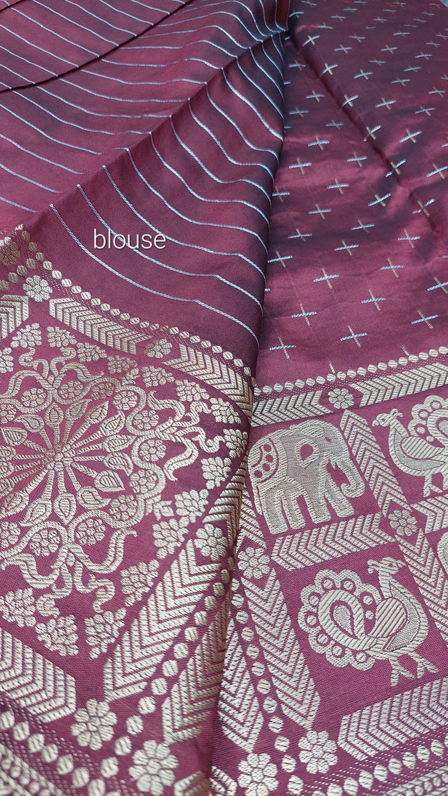 DEEP MAROON SILK SAREE