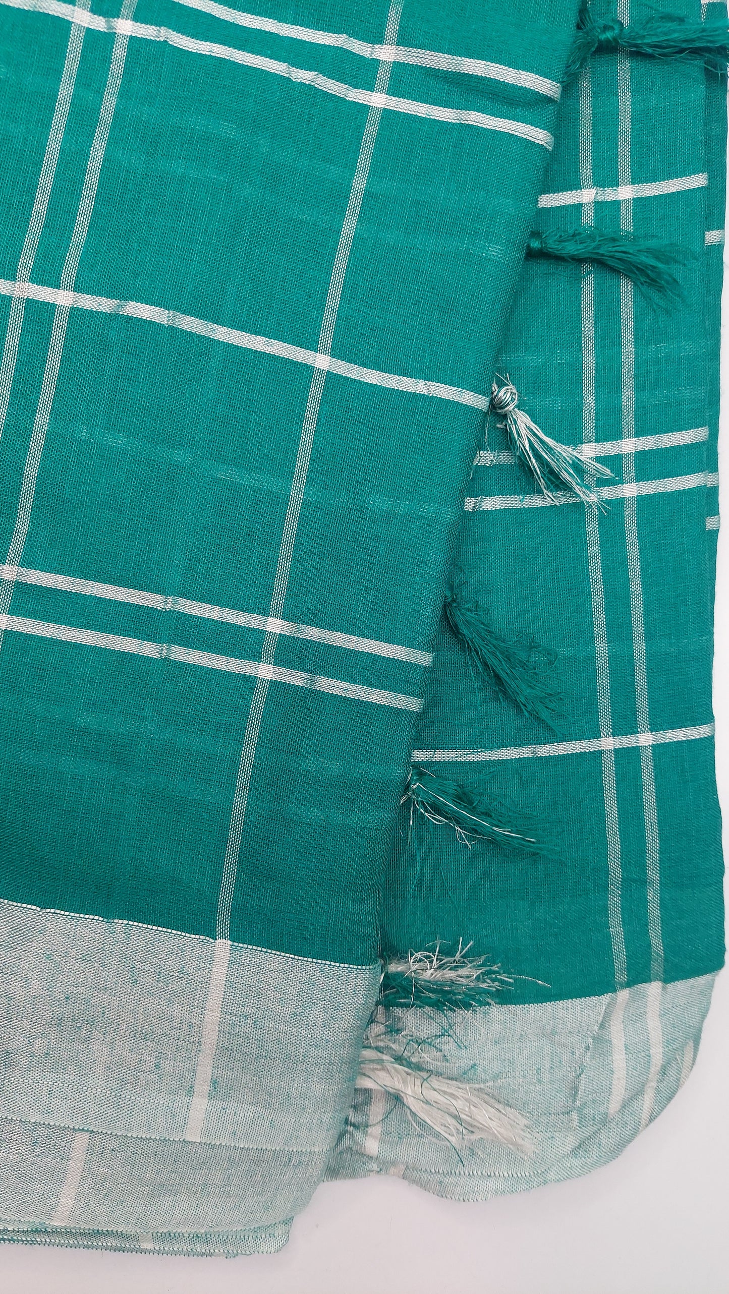 TURQUOISE LINEN SAREE