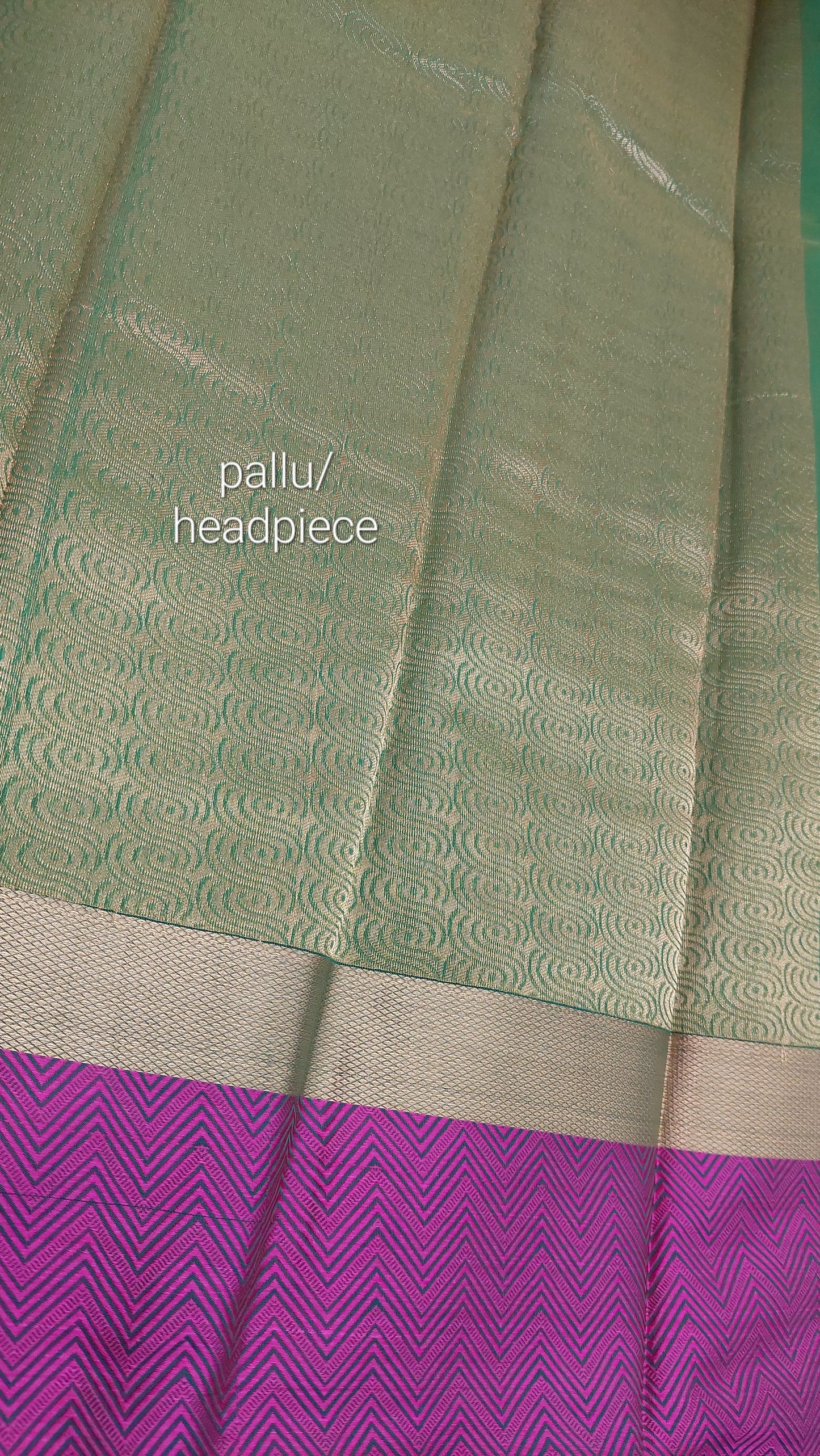 GREEN & HOT PINK COTTON SAREE