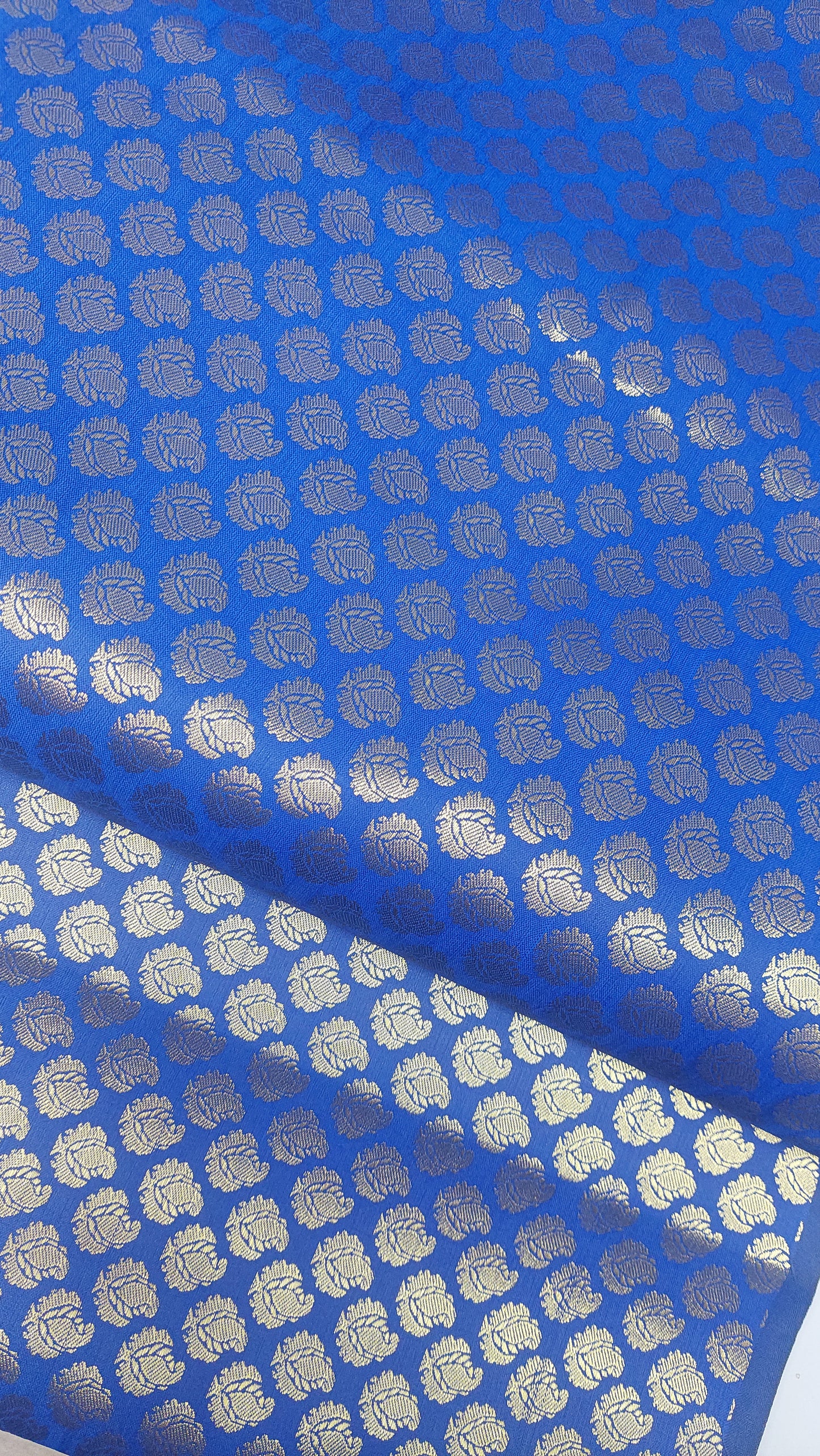 INKY BLUE BROCADE MATERIAL