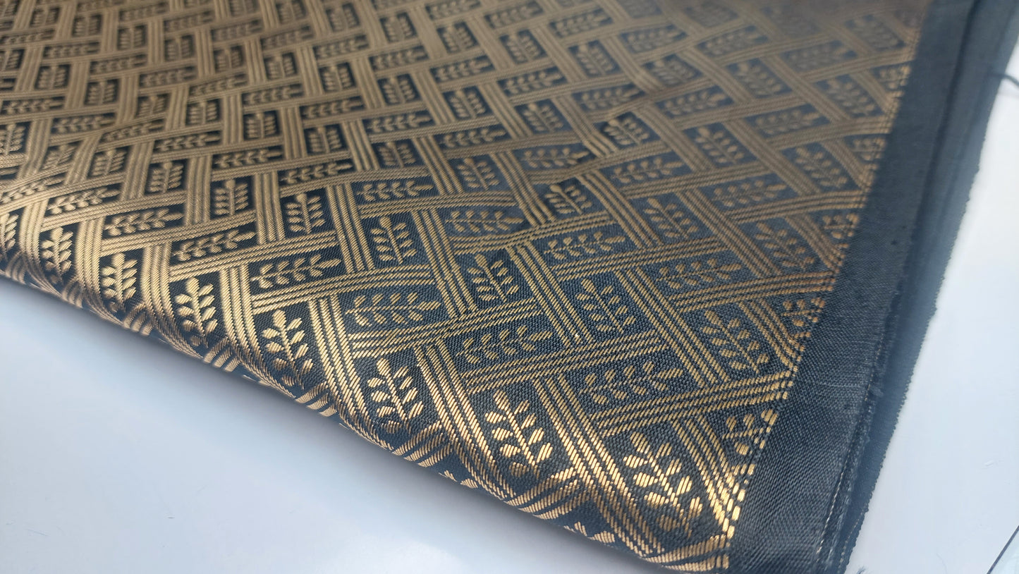 BLACK & GOLD BROCADE MATERIAL
