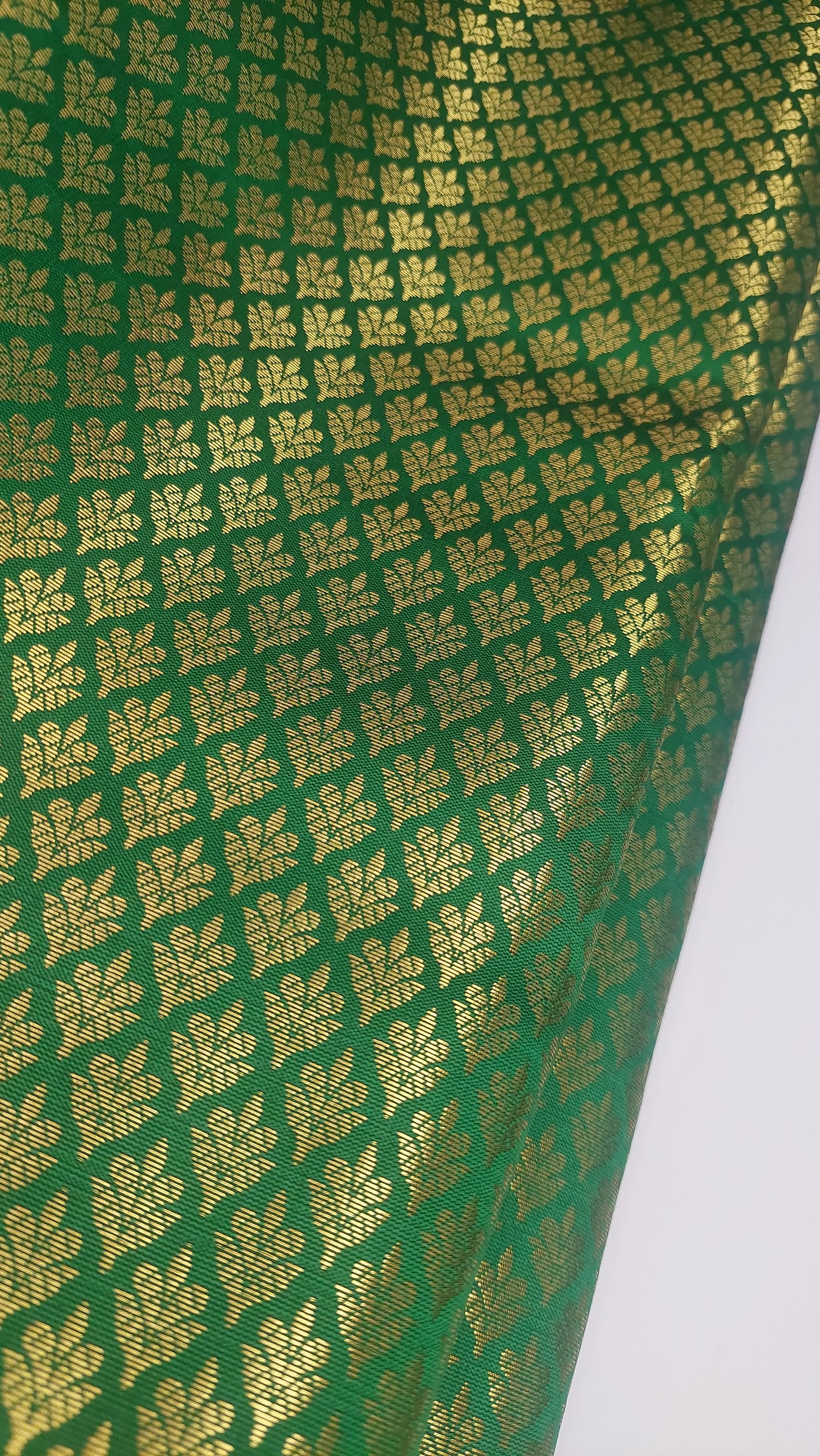 GREEN & GOLD BROCADE MATERIAL
