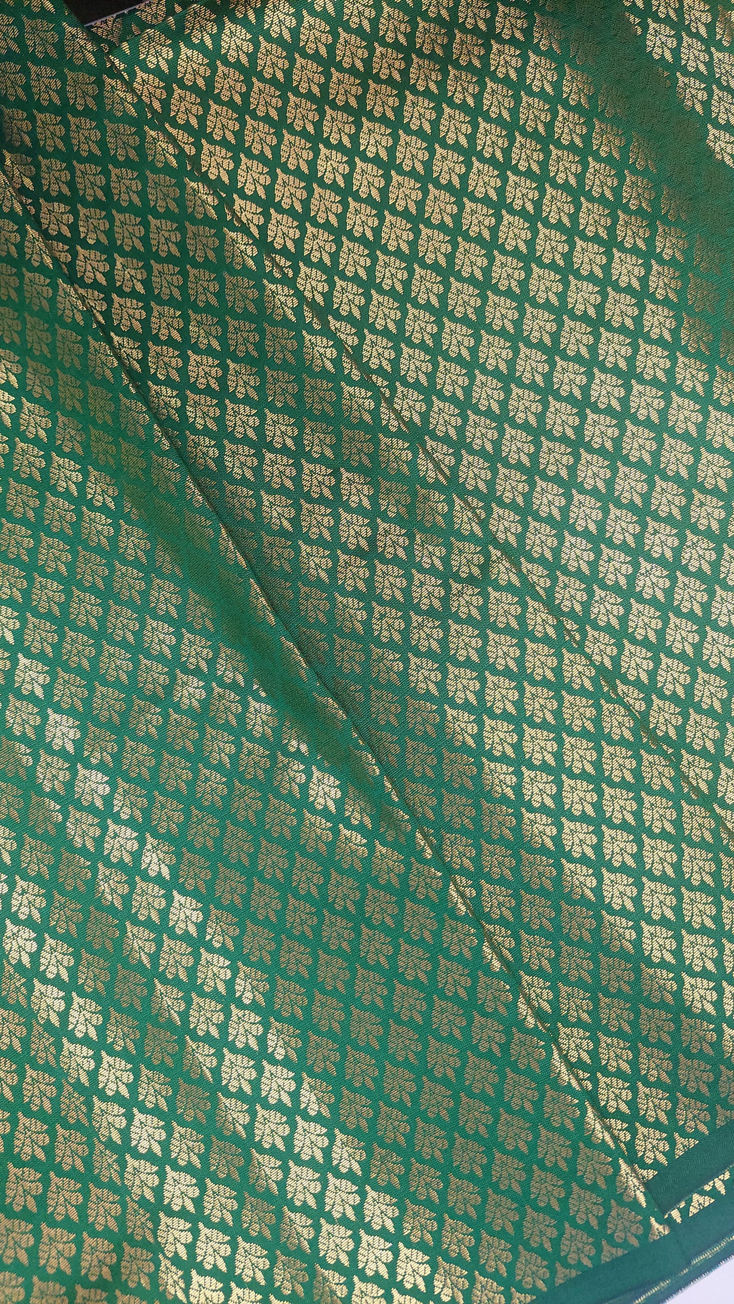 GREEN & GOLD BROCADE MATERIAL