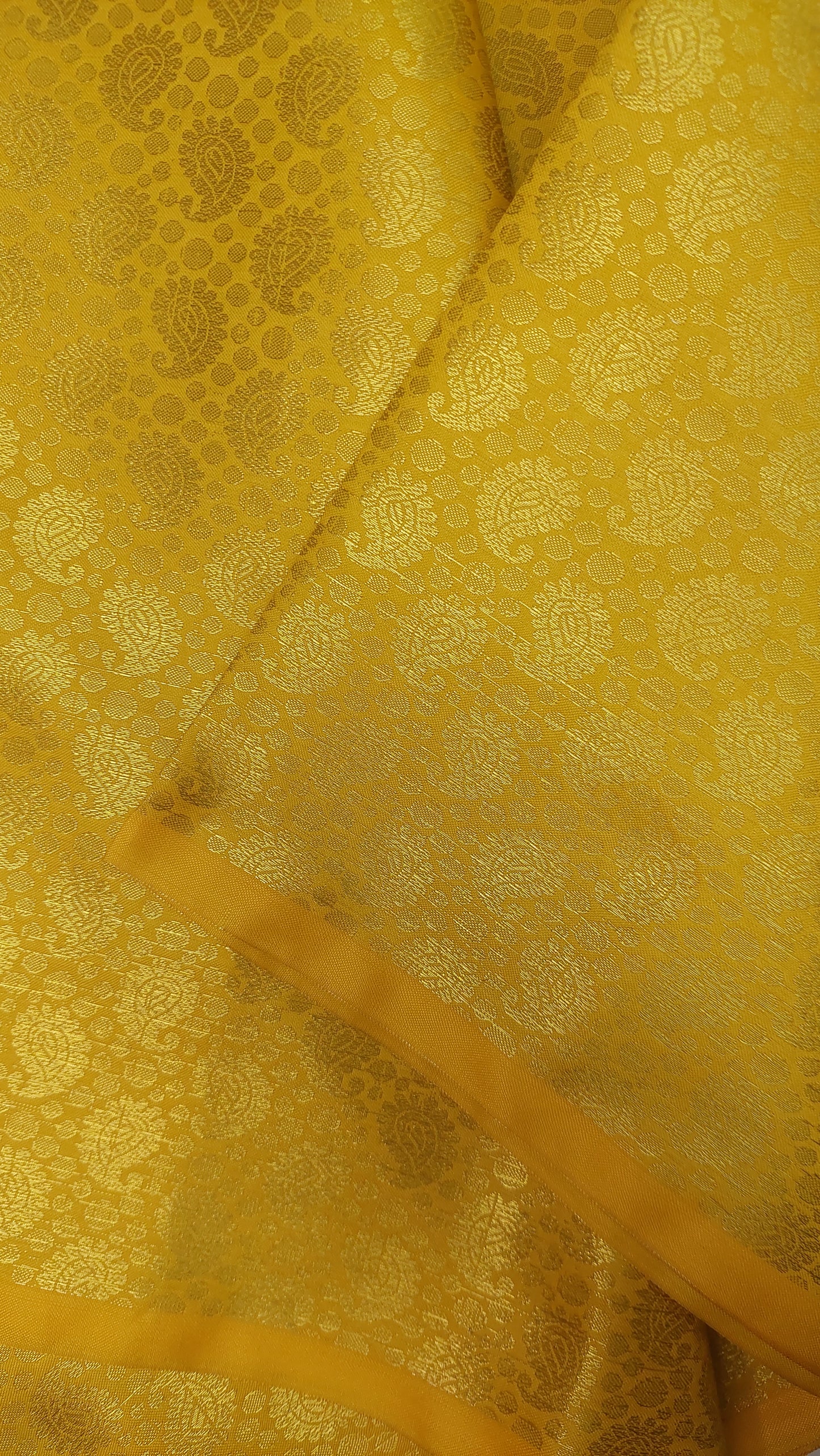 YELLOW GOLD BROCADE MATERIAL
