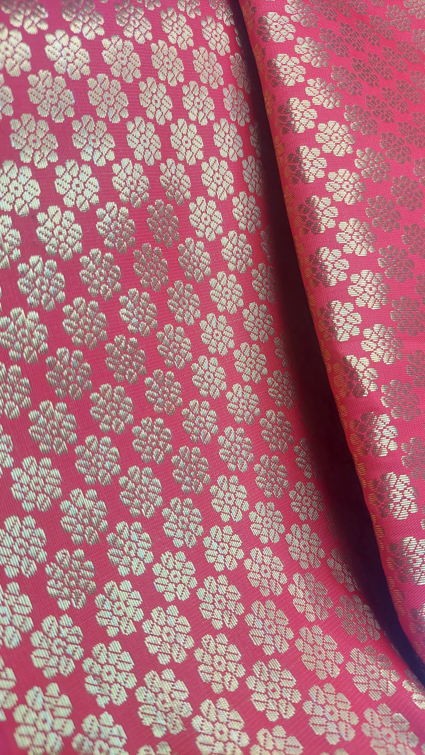 RED & GOLD BROCADE MATERIAL