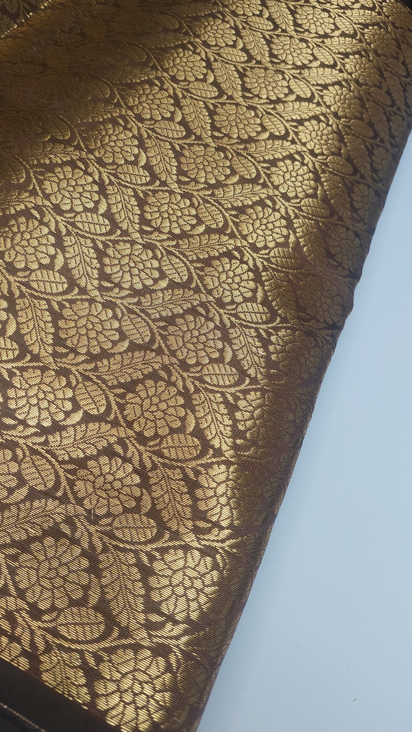BROWN & GOLD BROCADE MATERIAL