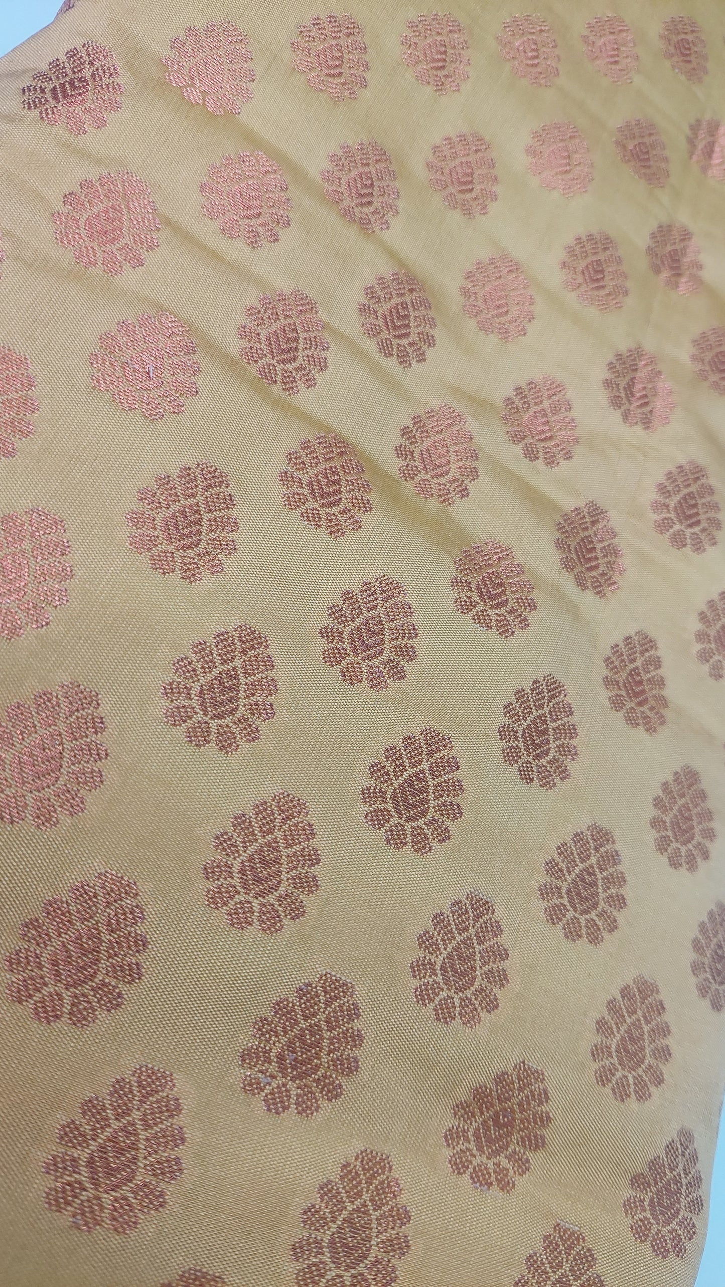 COPPER GOLD BROCADE MATERIAL