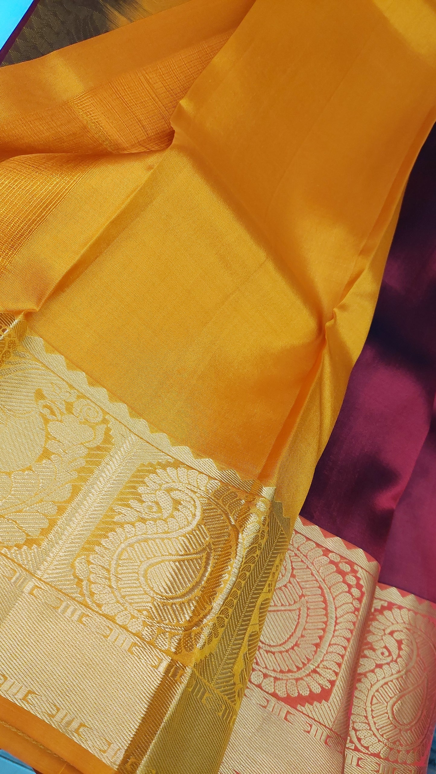 MAROON & MUSTARD KANJIPURAM