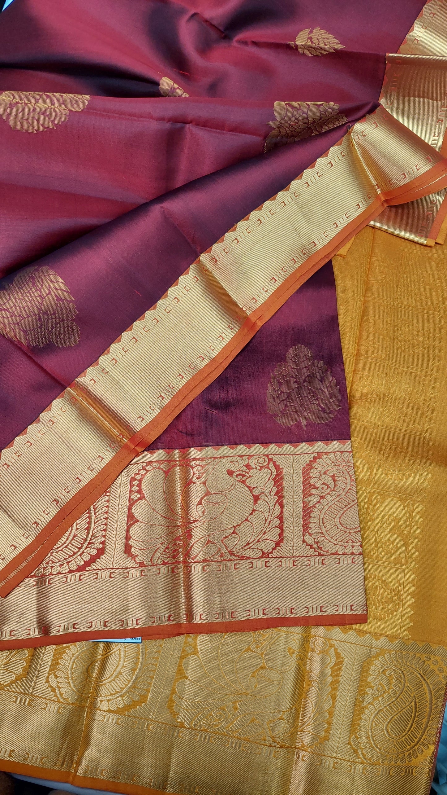 MAROON & MUSTARD KANJIPURAM