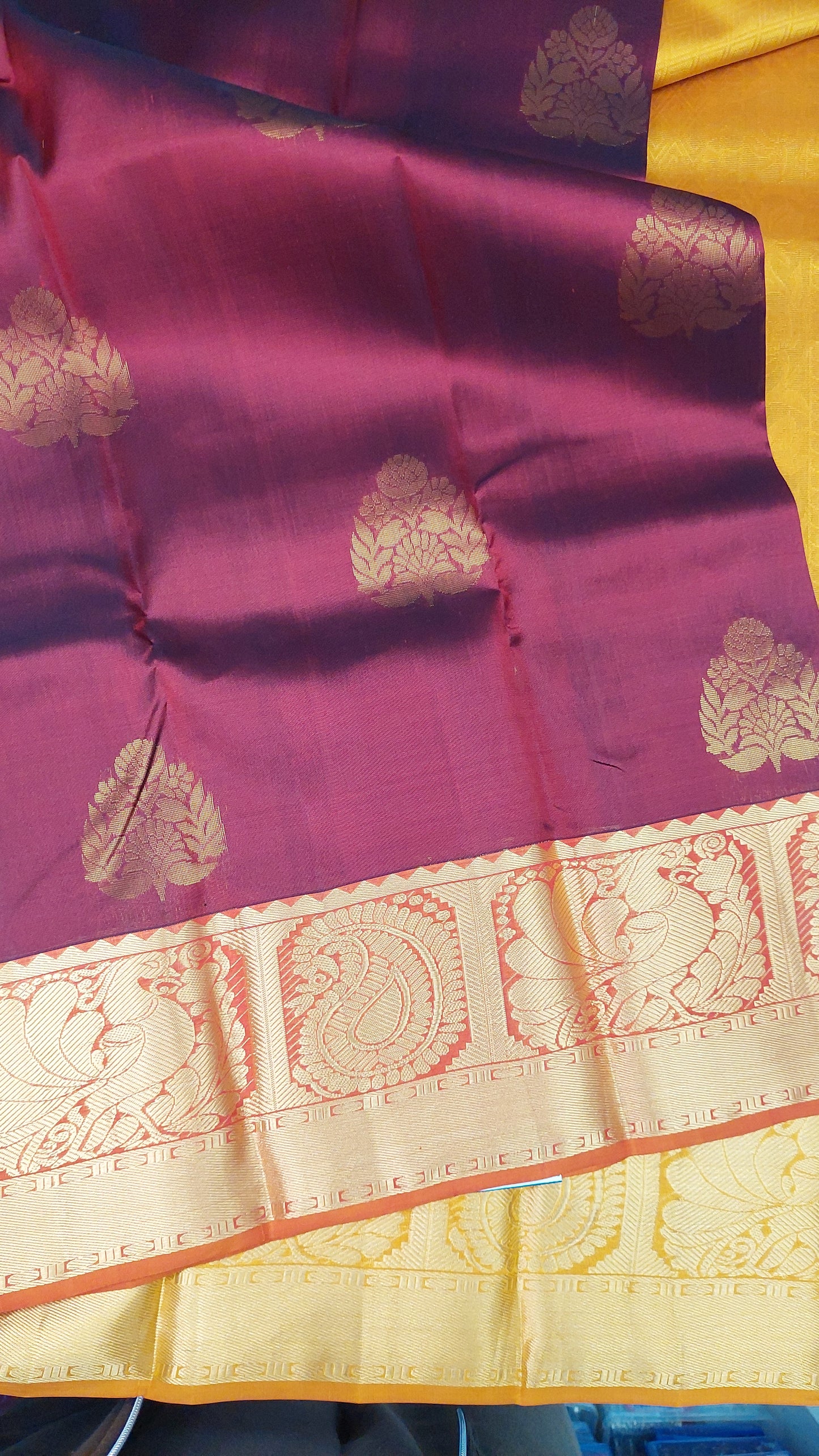 MAROON & MUSTARD KANJIPURAM