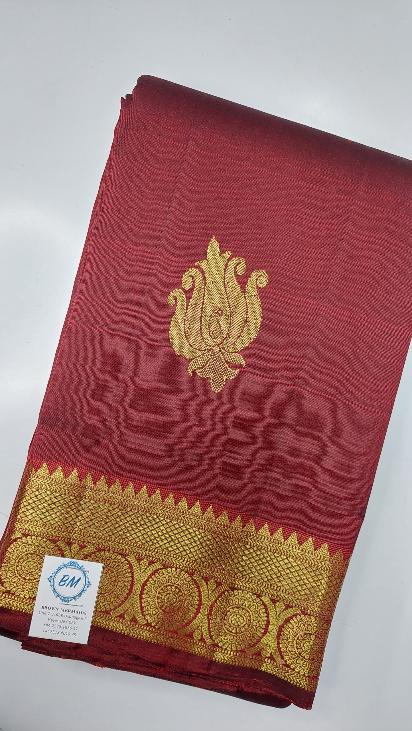 MAROON & GOLD ZARI KANJIPURAM