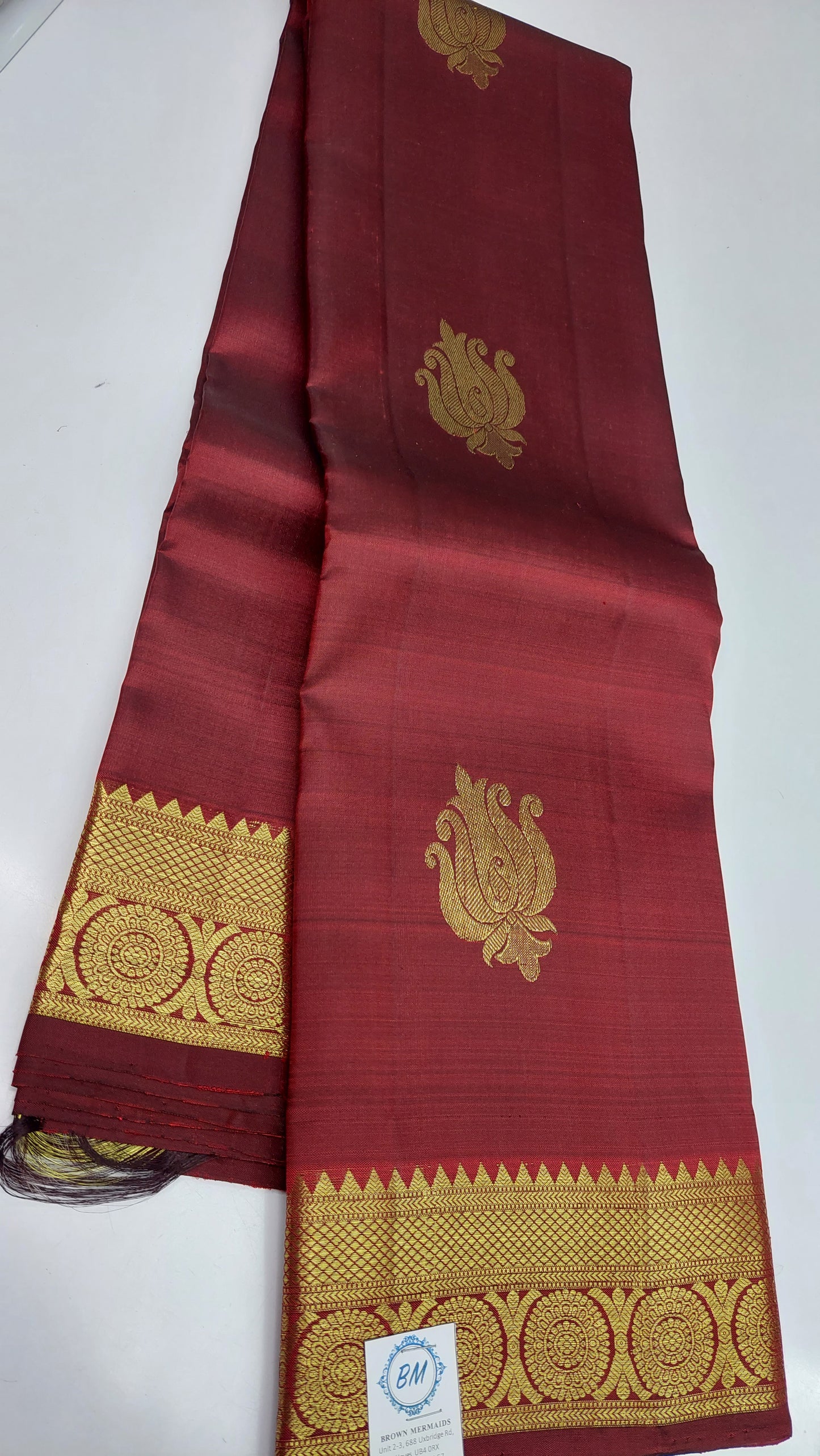 MAROON & GOLD ZARI KANJIPURAM