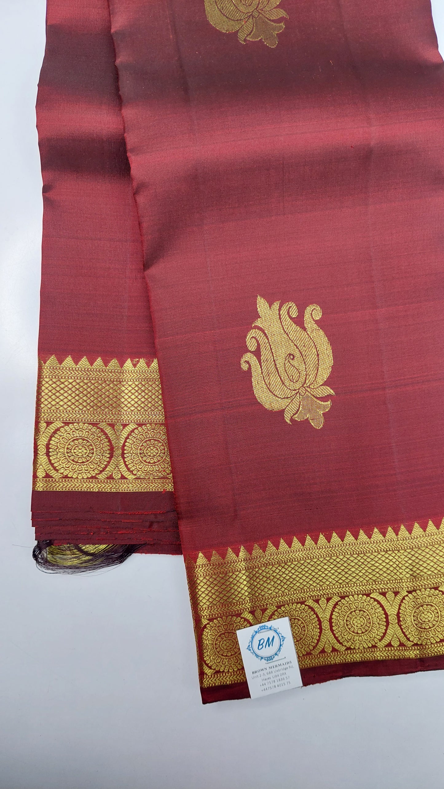 MAROON & GOLD ZARI KANJIPURAM