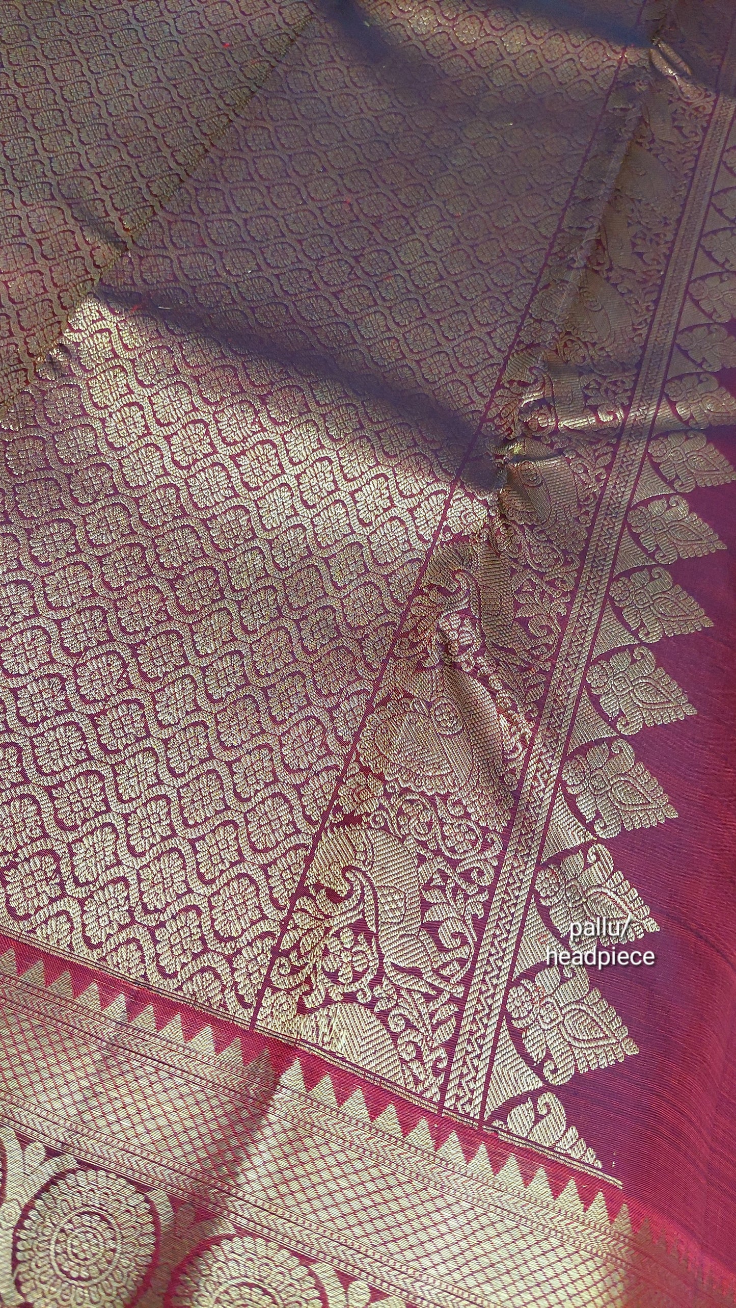 MAROON & GOLD ZARI KANJIPURAM