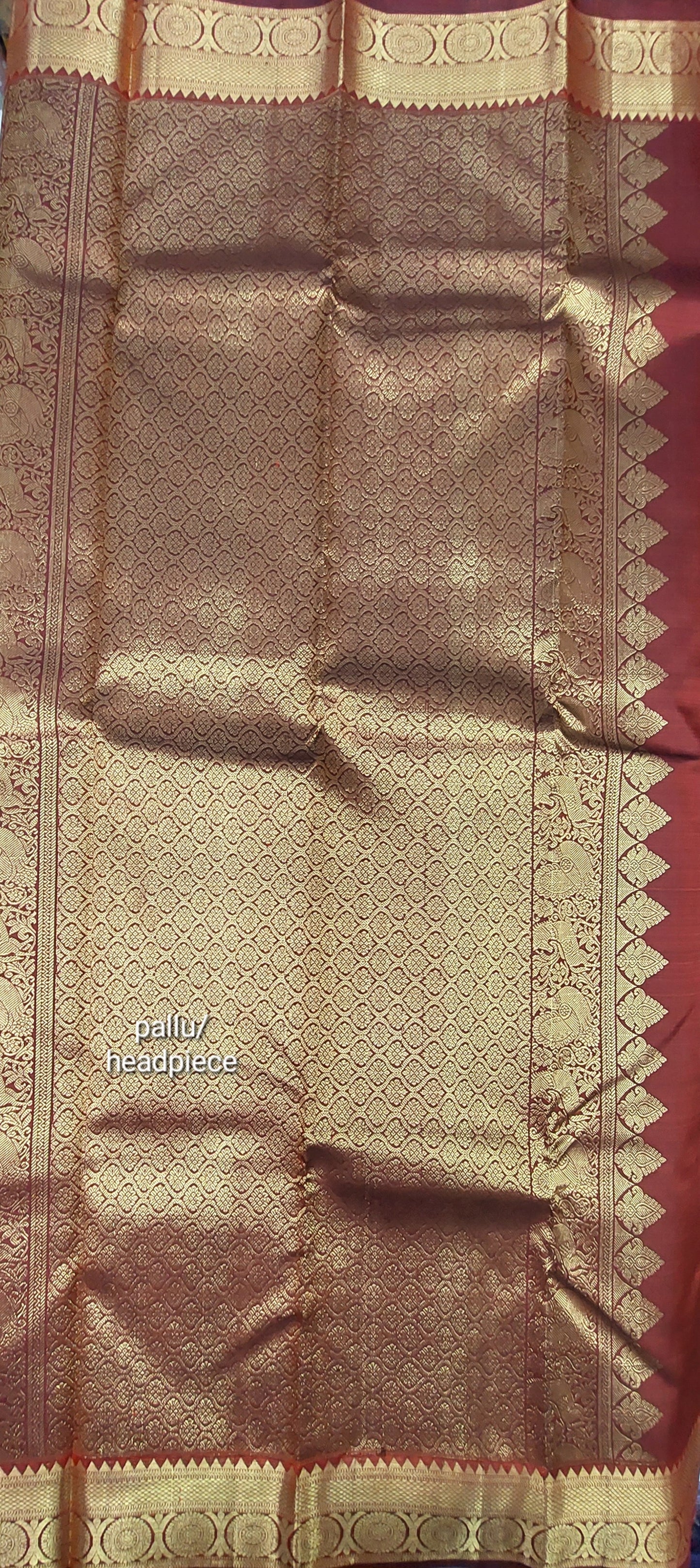 MAROON & GOLD ZARI KANJIPURAM