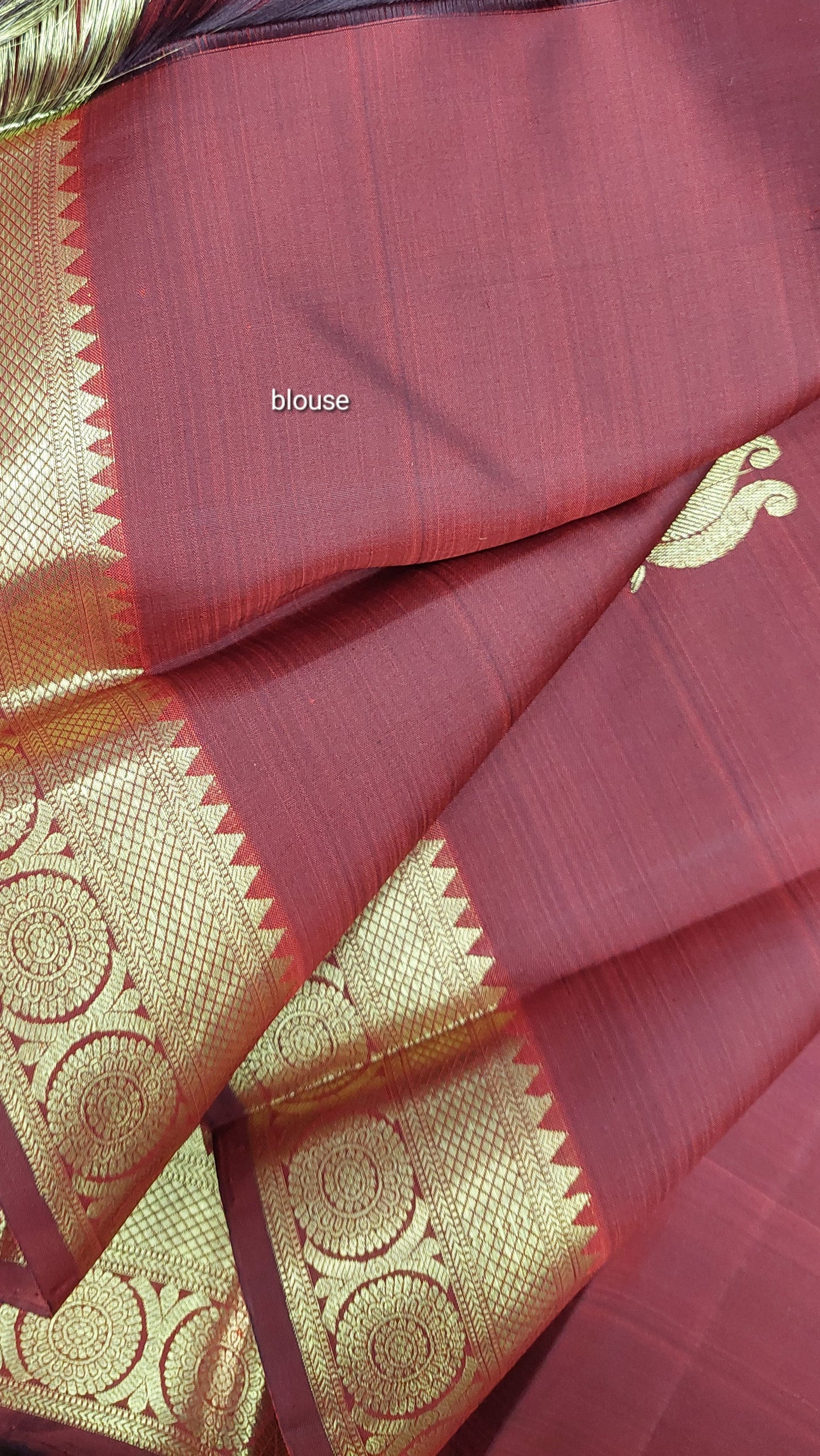 MAROON & GOLD ZARI KANJIPURAM
