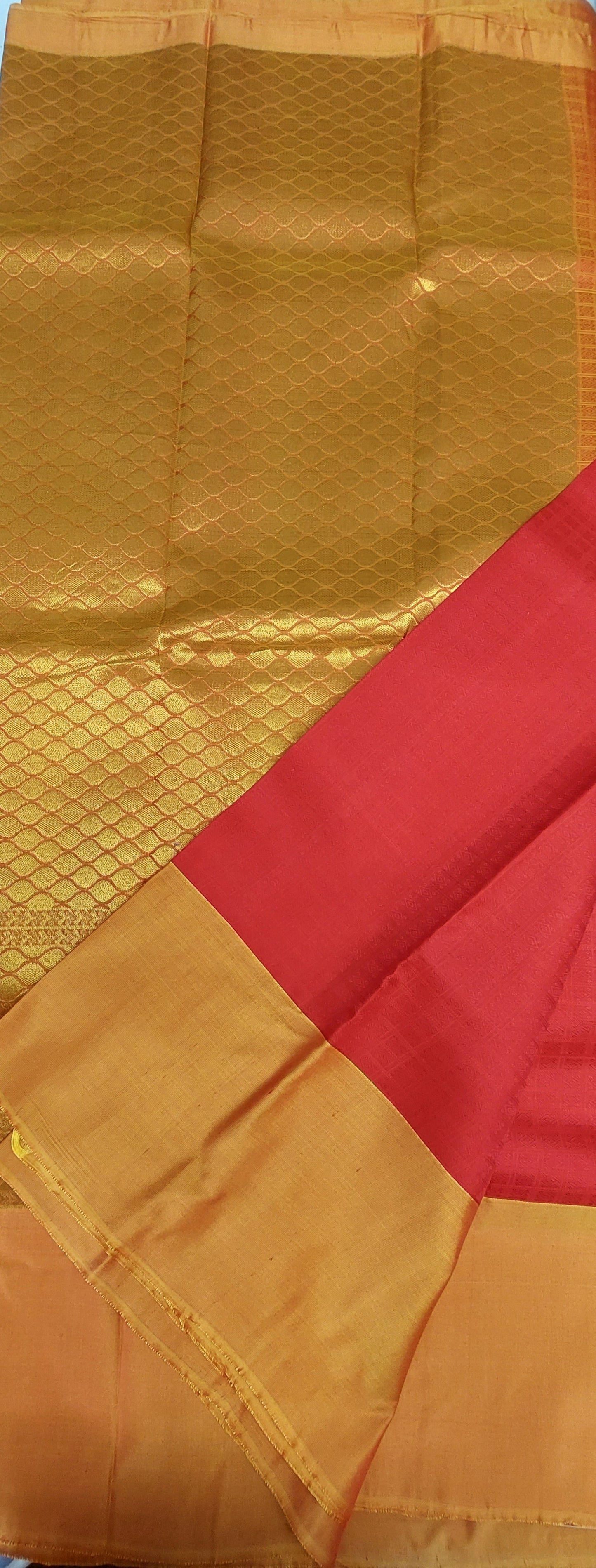 RED & YELLOW GOLD KANJIPURAM