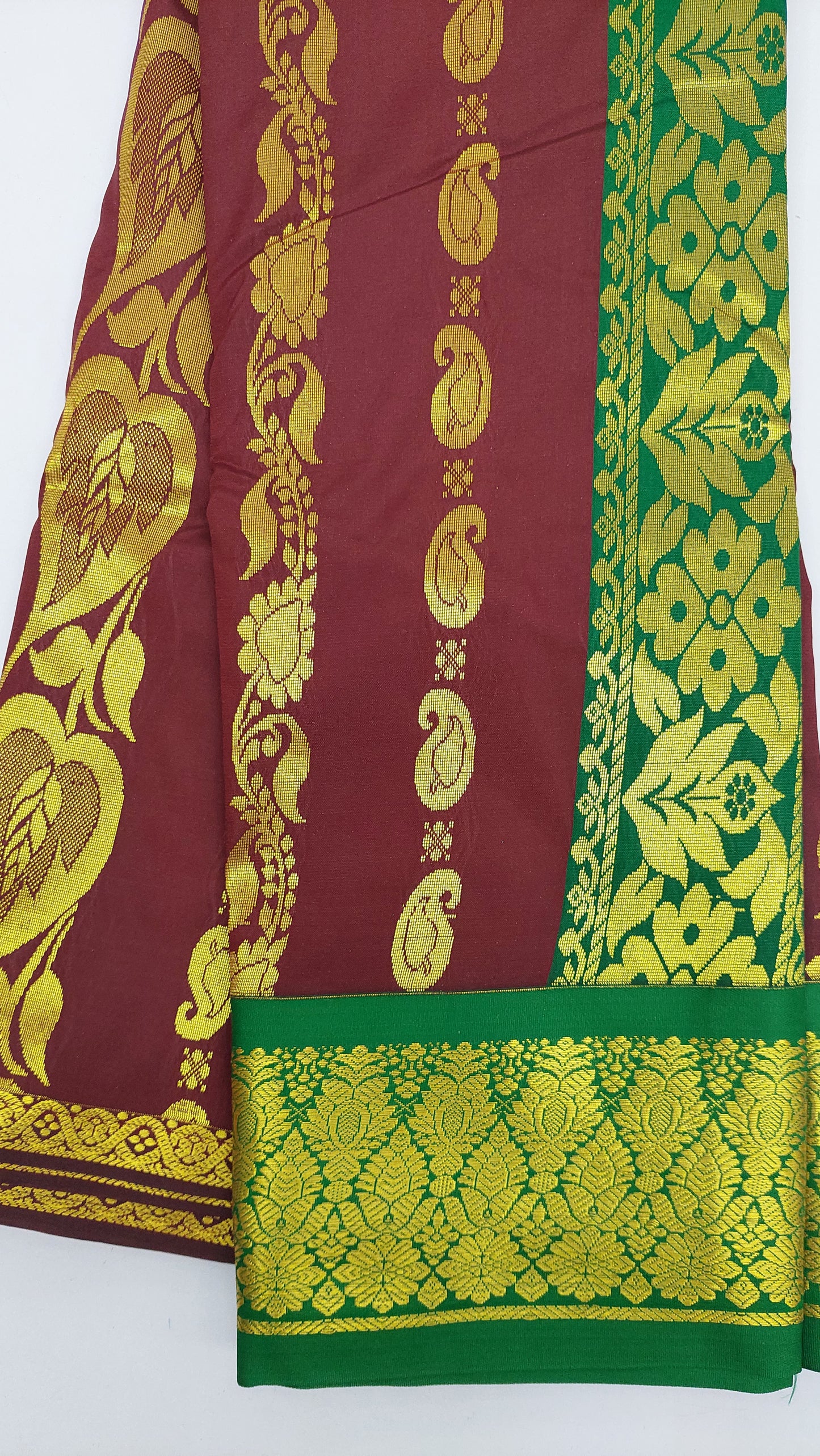 MAROON & GREEN ART SILK SAREE
