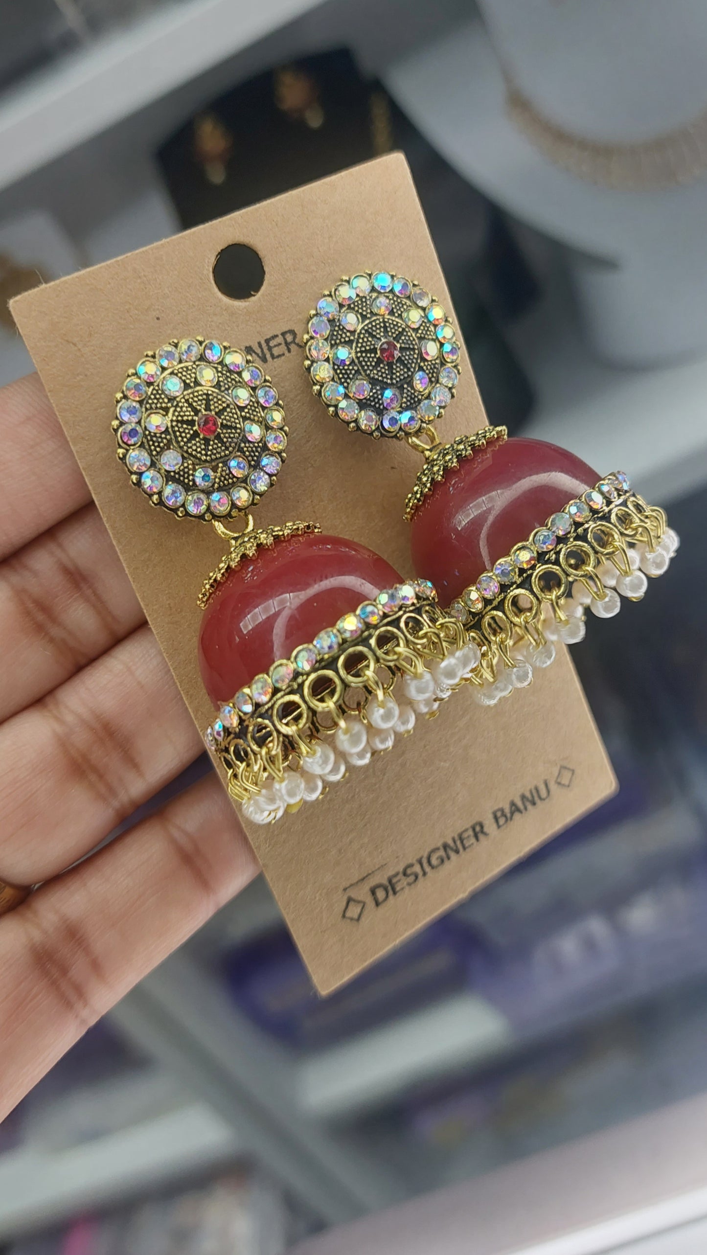 ANTIQUE GOLD JUMKHAS E0235