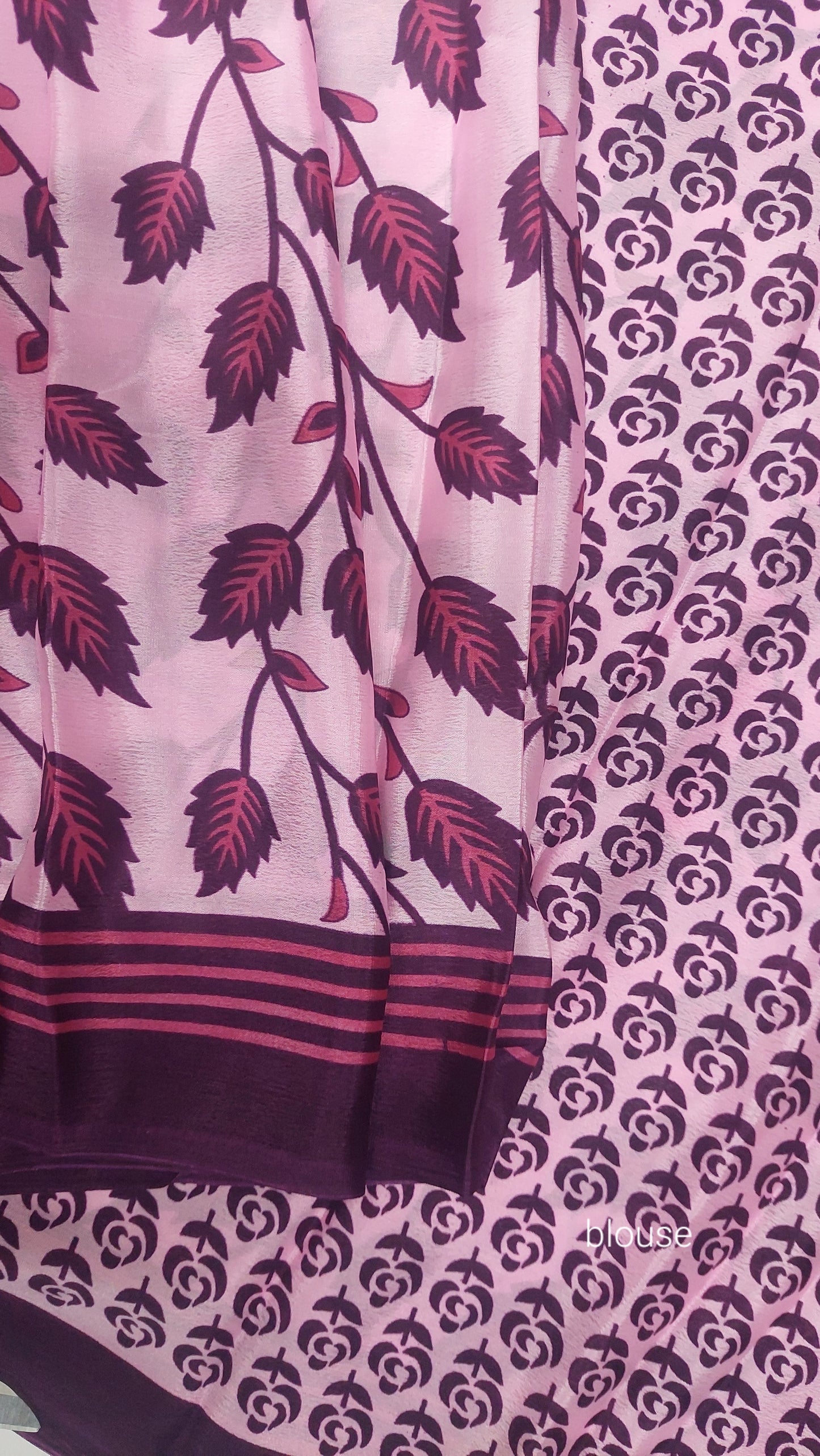 BABY PINK SATIN SAREE