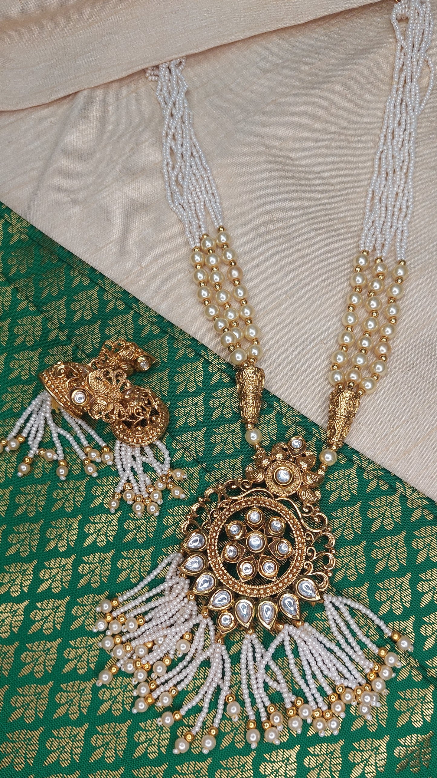 LONG PEARL NECKLACE SET