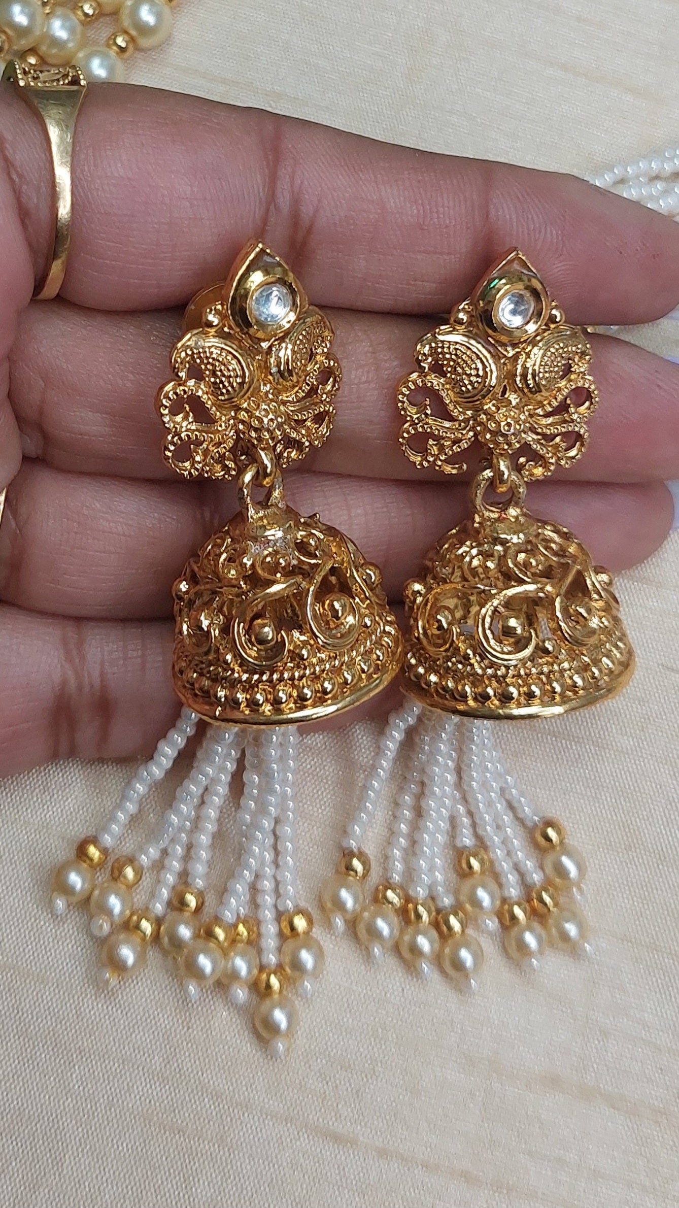 LONG PEARL NECKLACE SET