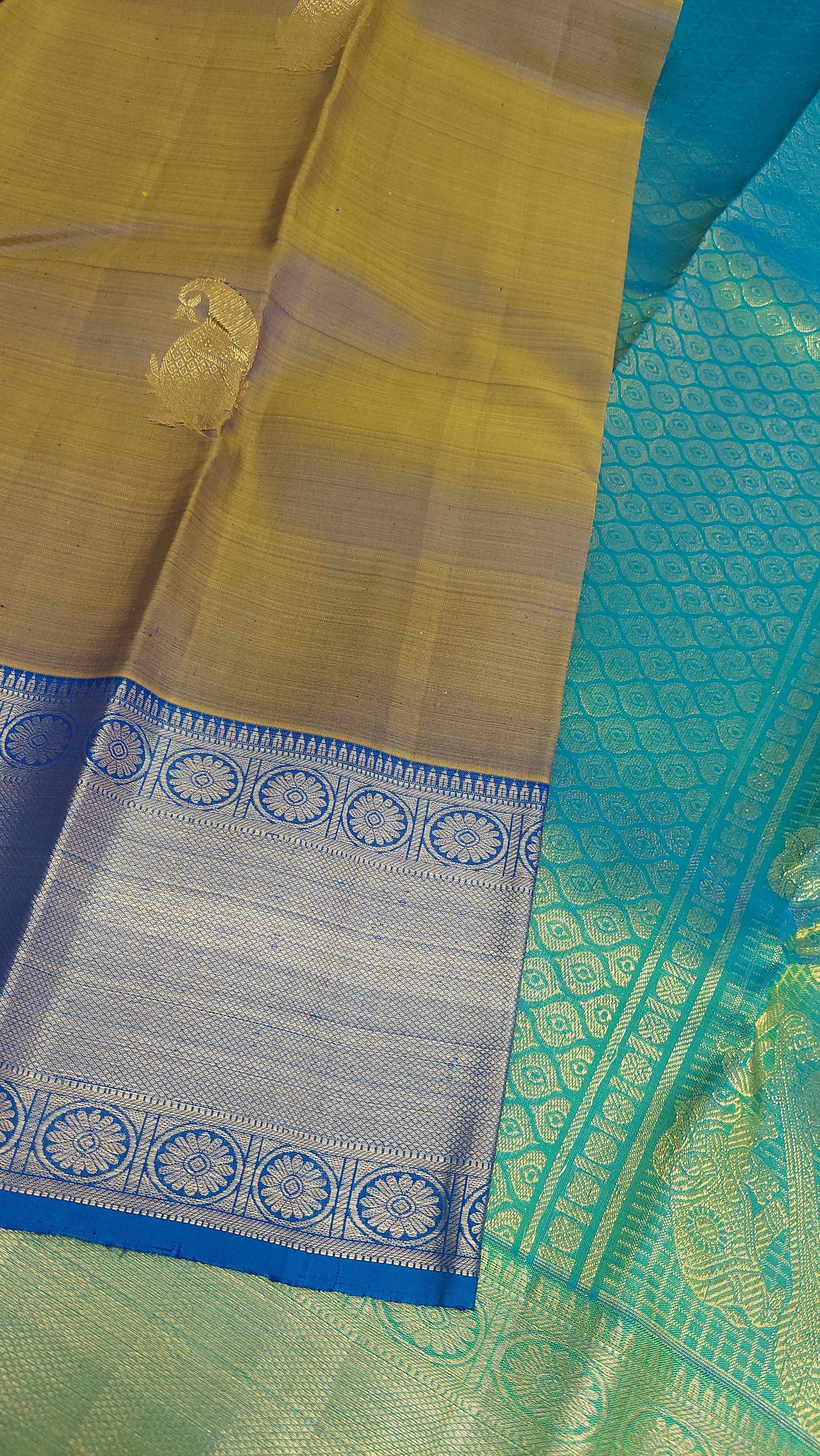 DOUBLE TONE PURE KANJIPURAM SILK SAREE