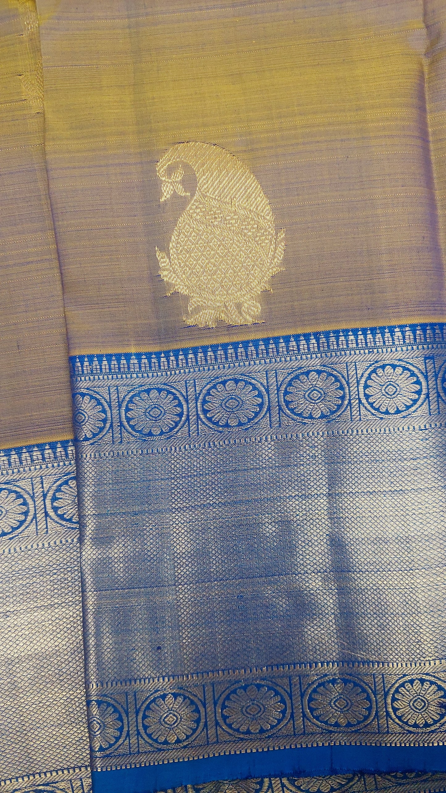 DOUBLE TONE PURE KANJIPURAM SILK SAREE