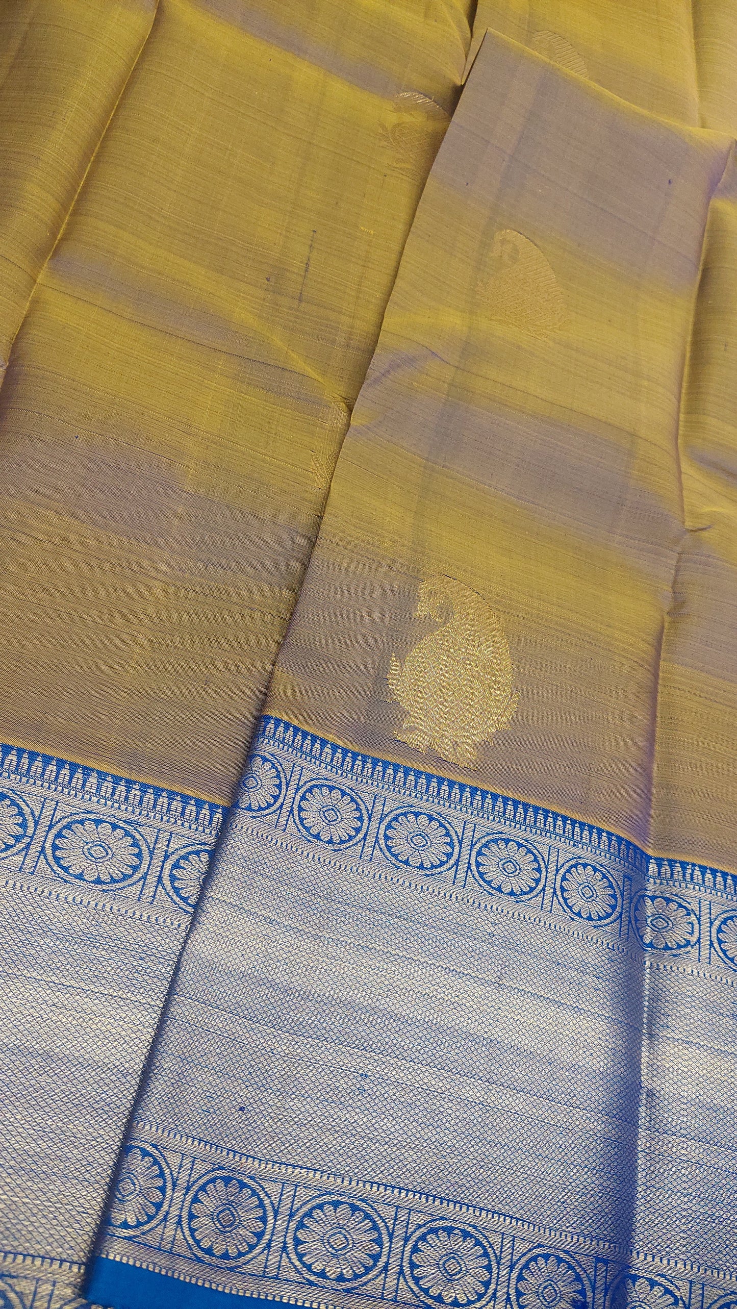 DOUBLE TONE PURE KANJIPURAM SILK SAREE