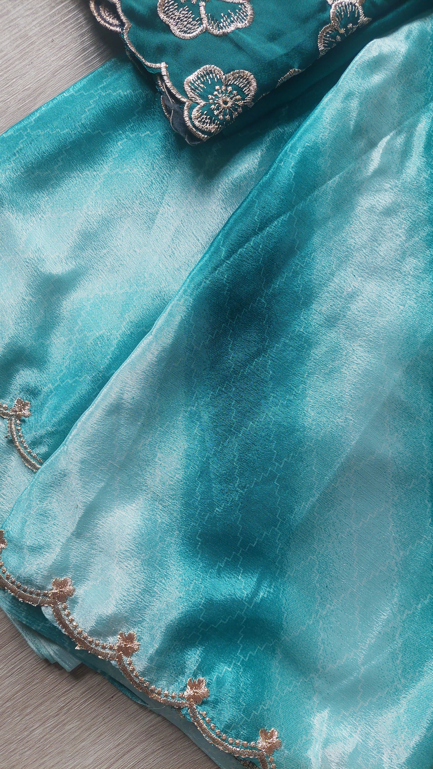 TURQUOISE PARTY SAREE