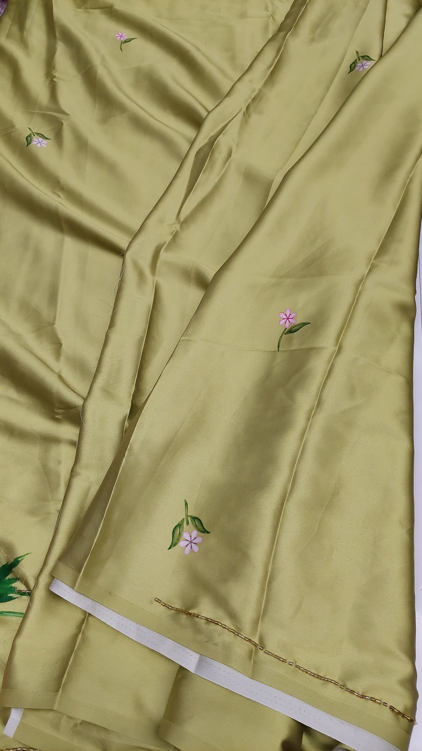 SAGE GREEN SATIN SAREE