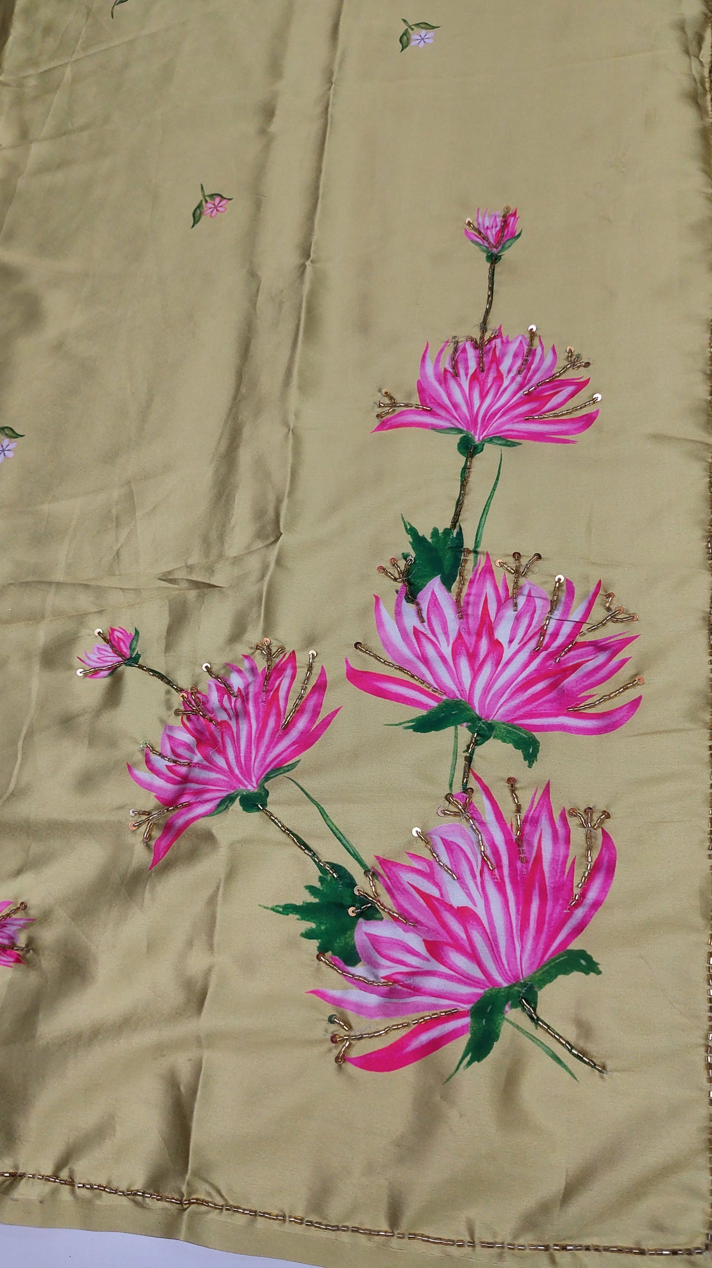 SAGE GREEN SATIN SAREE