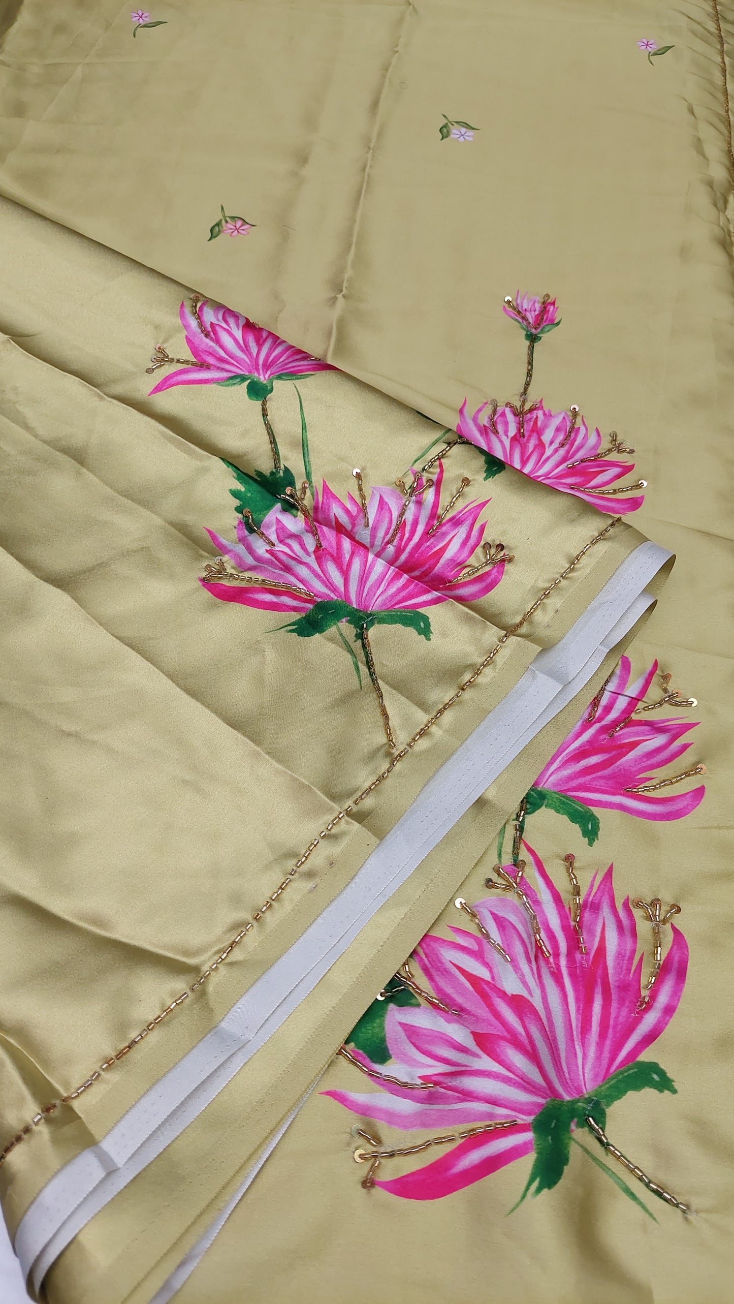 SAGE GREEN SATIN SAREE