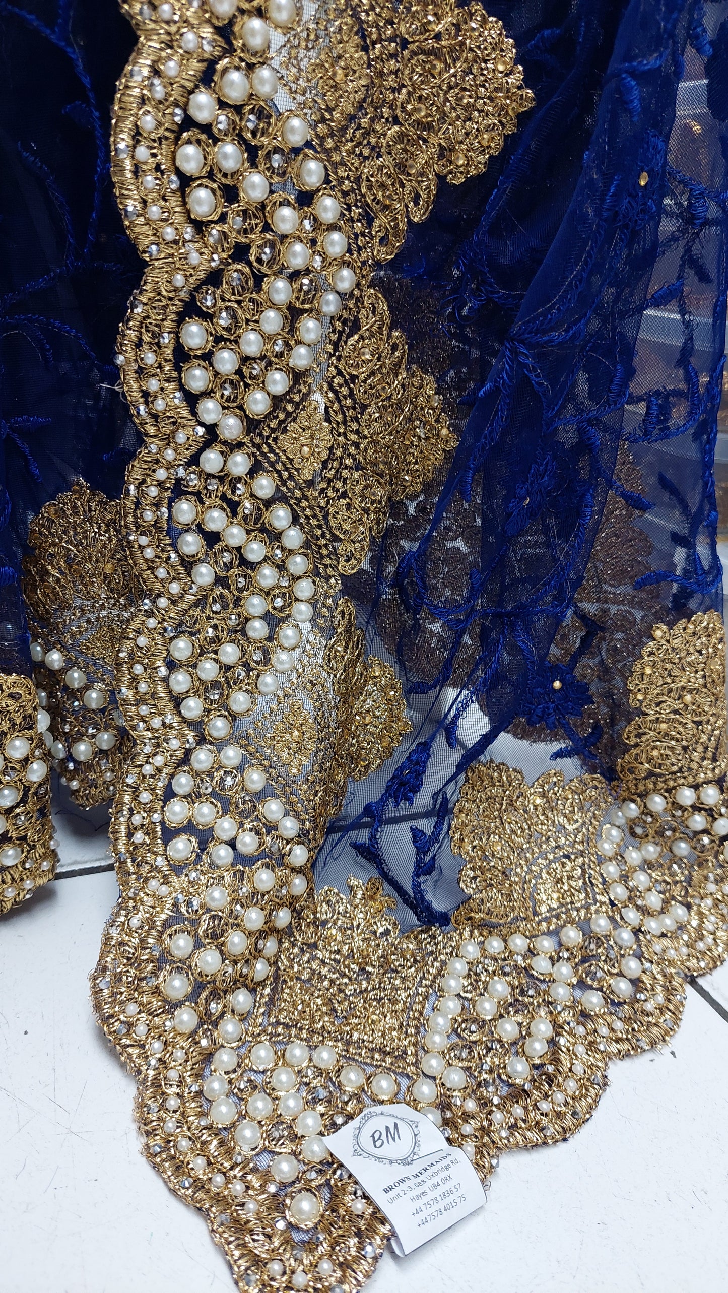 NAVY NET SAREE