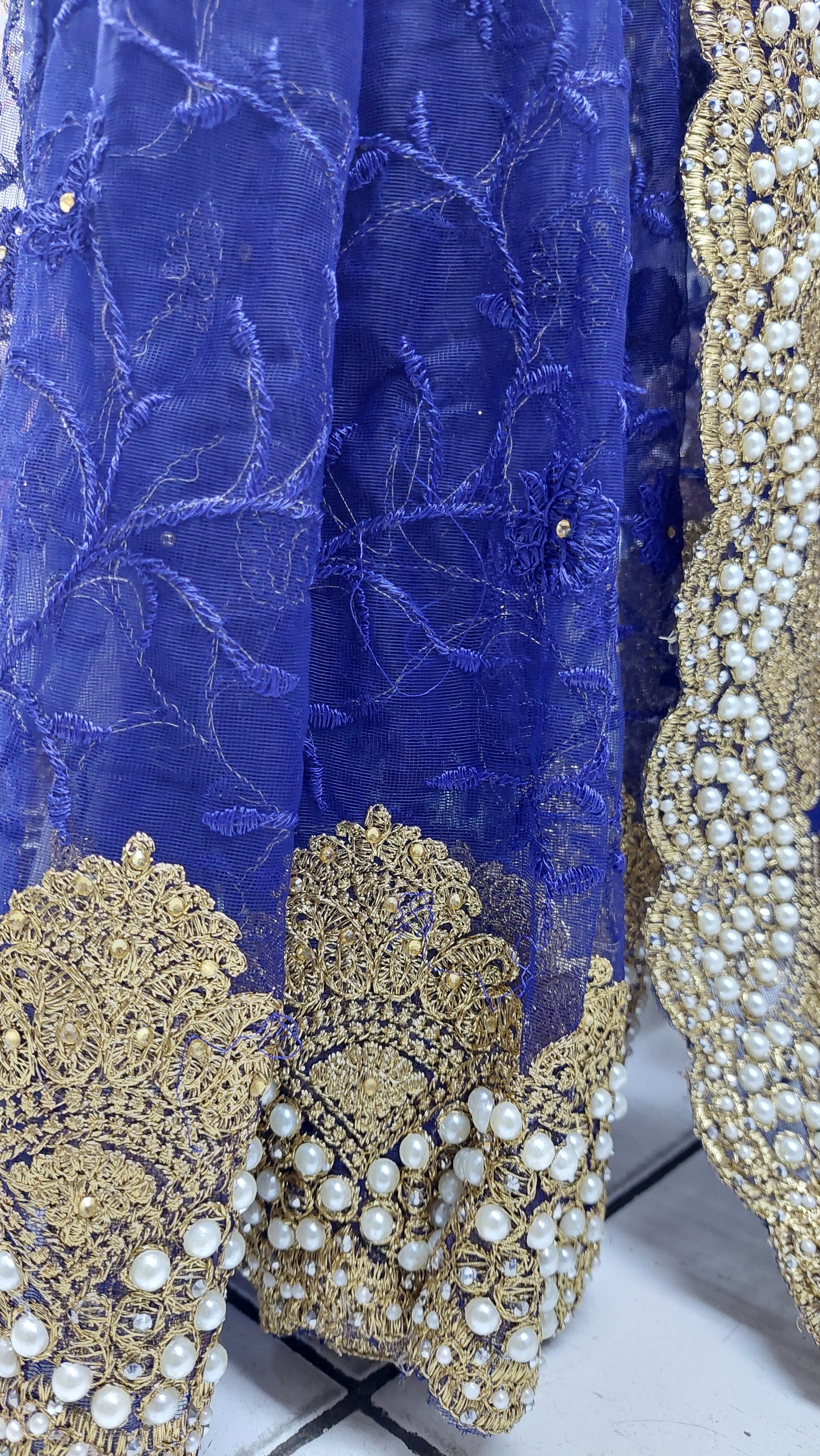 NAVY NET SAREE
