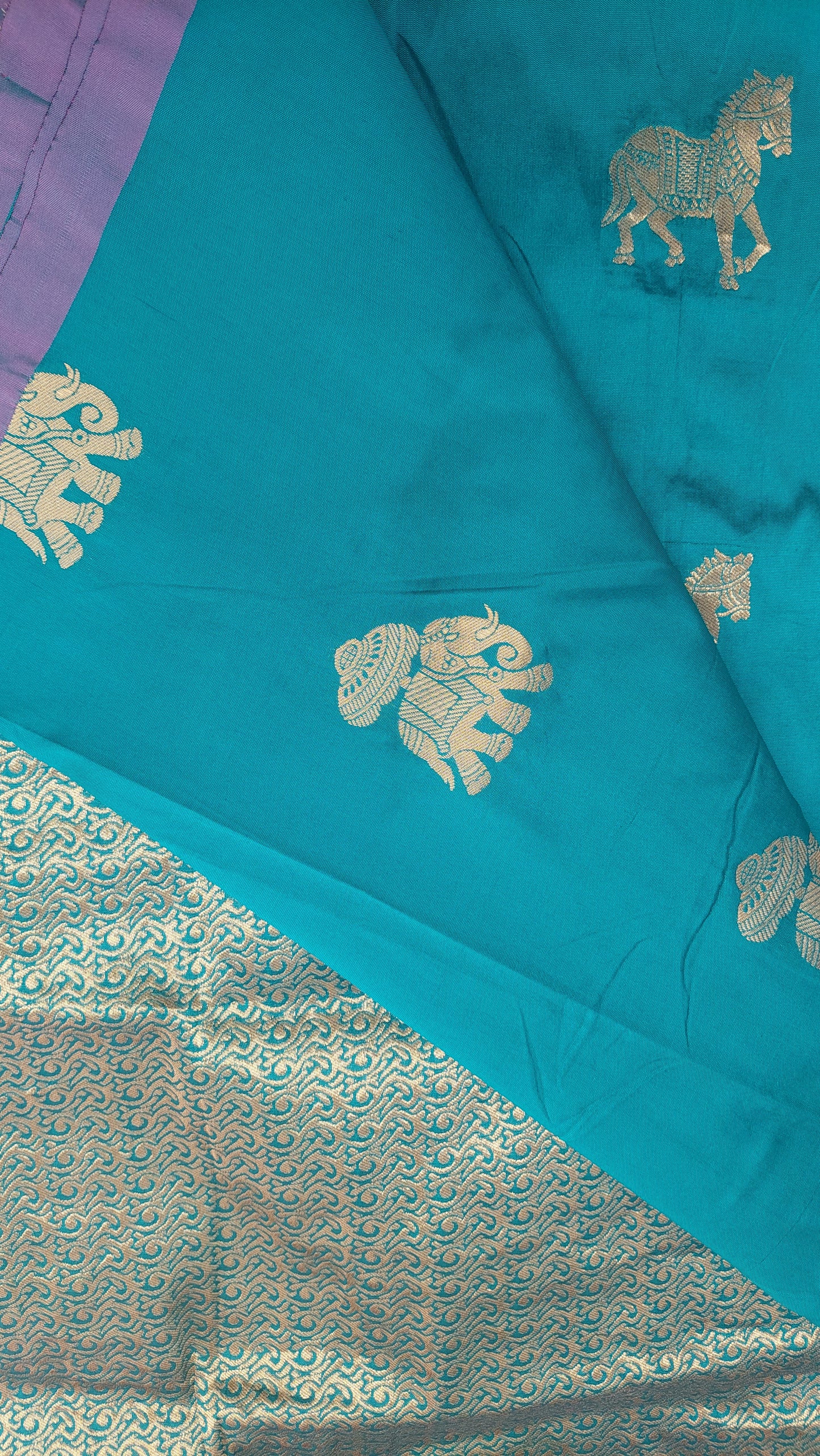 TURQUOISE BORDERLESS SILK