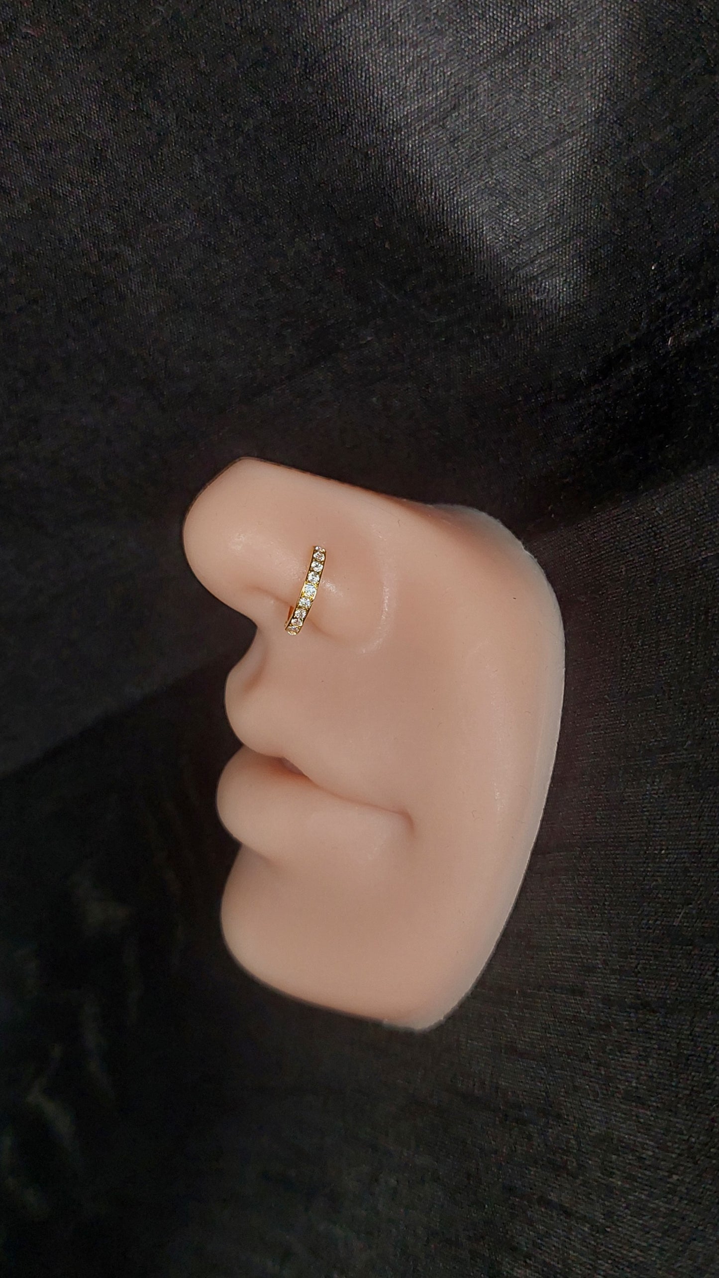 18ct Gold | CZ Nose Ring | 005