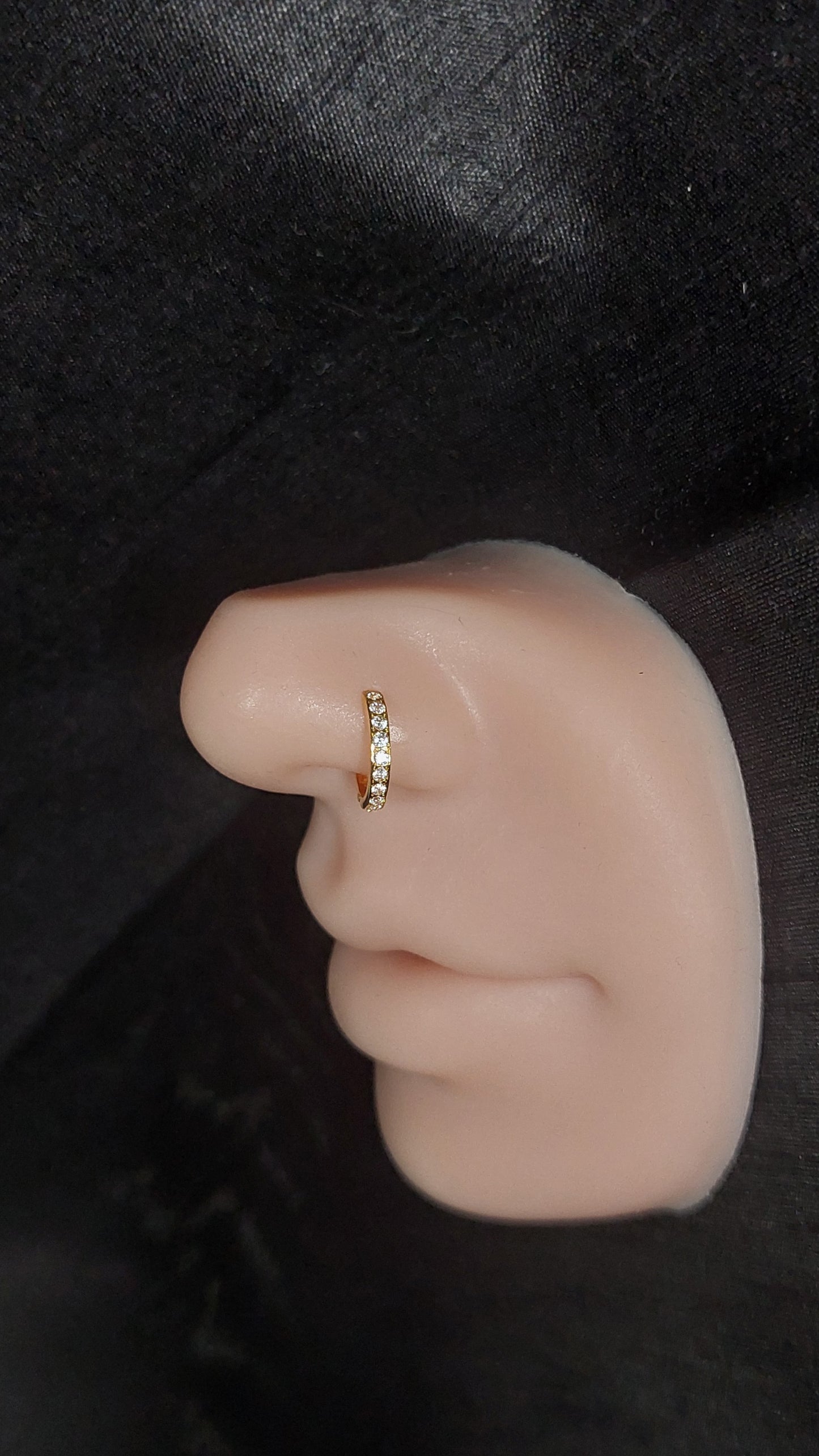 18ct Gold | CZ Nose Ring | 005