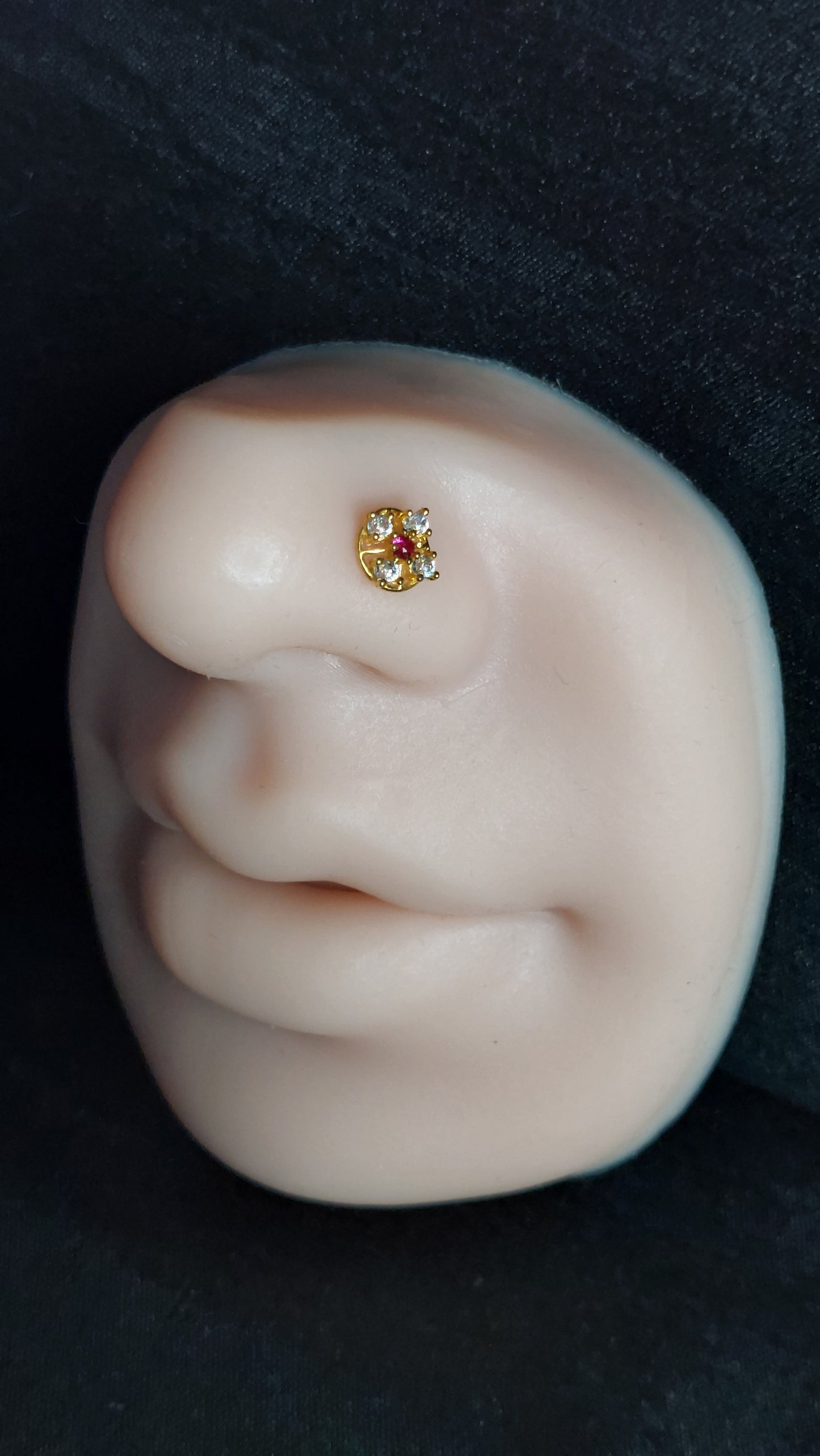 18ct Gold | CZ Nose Stud | 010