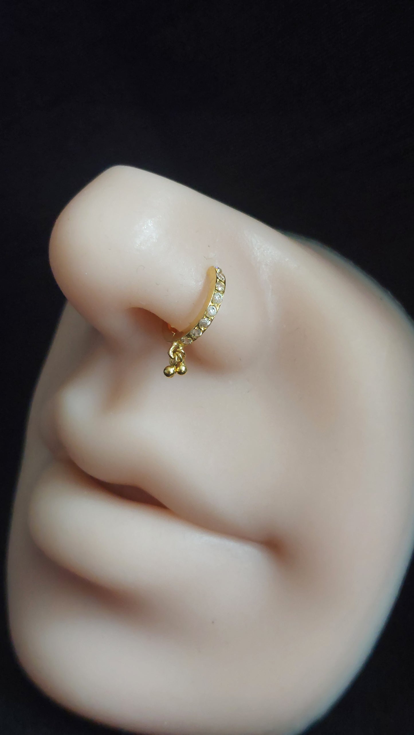 18ct Gold | CZ Nose ring | 015