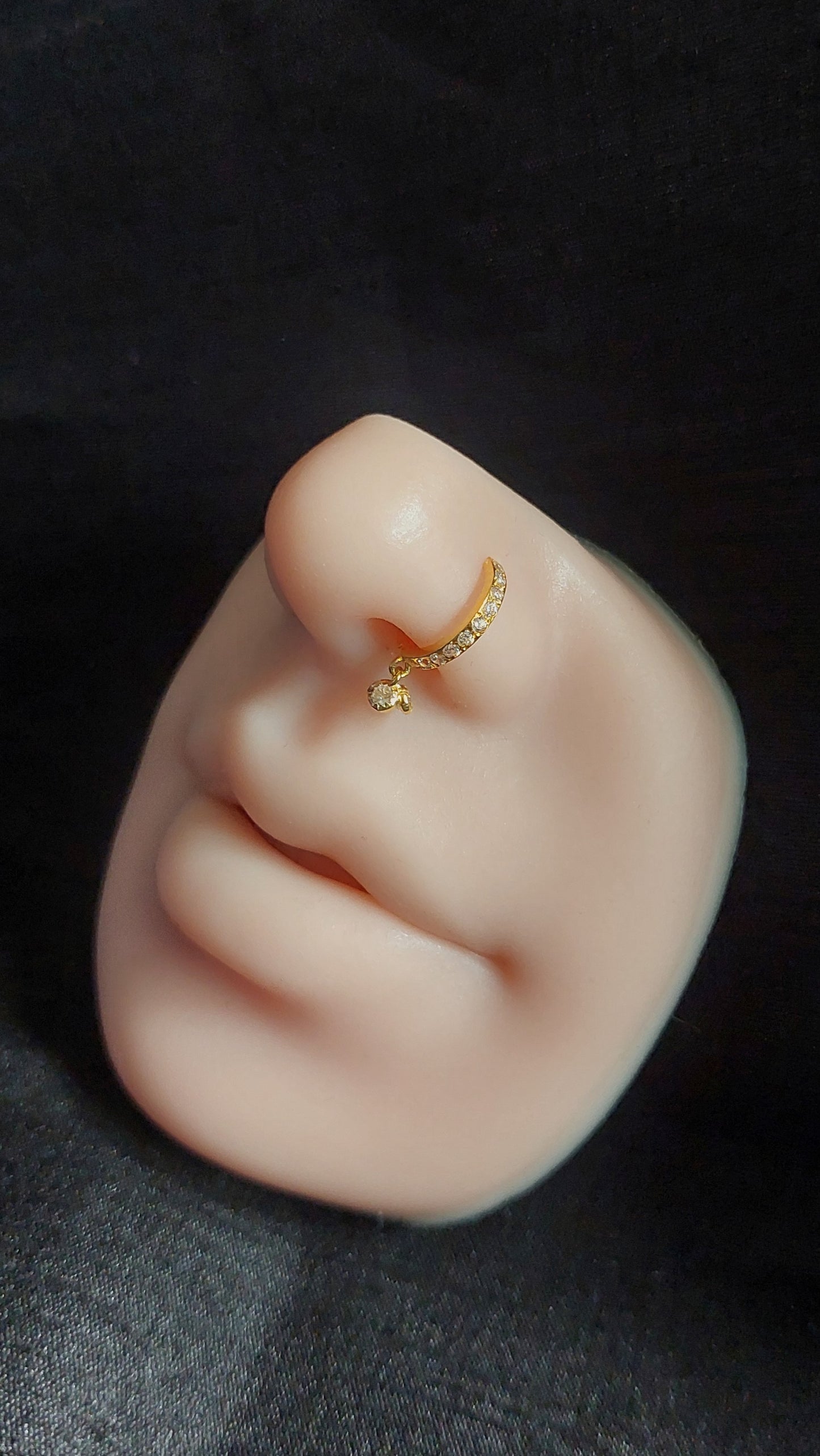 18ct Gold | CZ Nose ring | 017