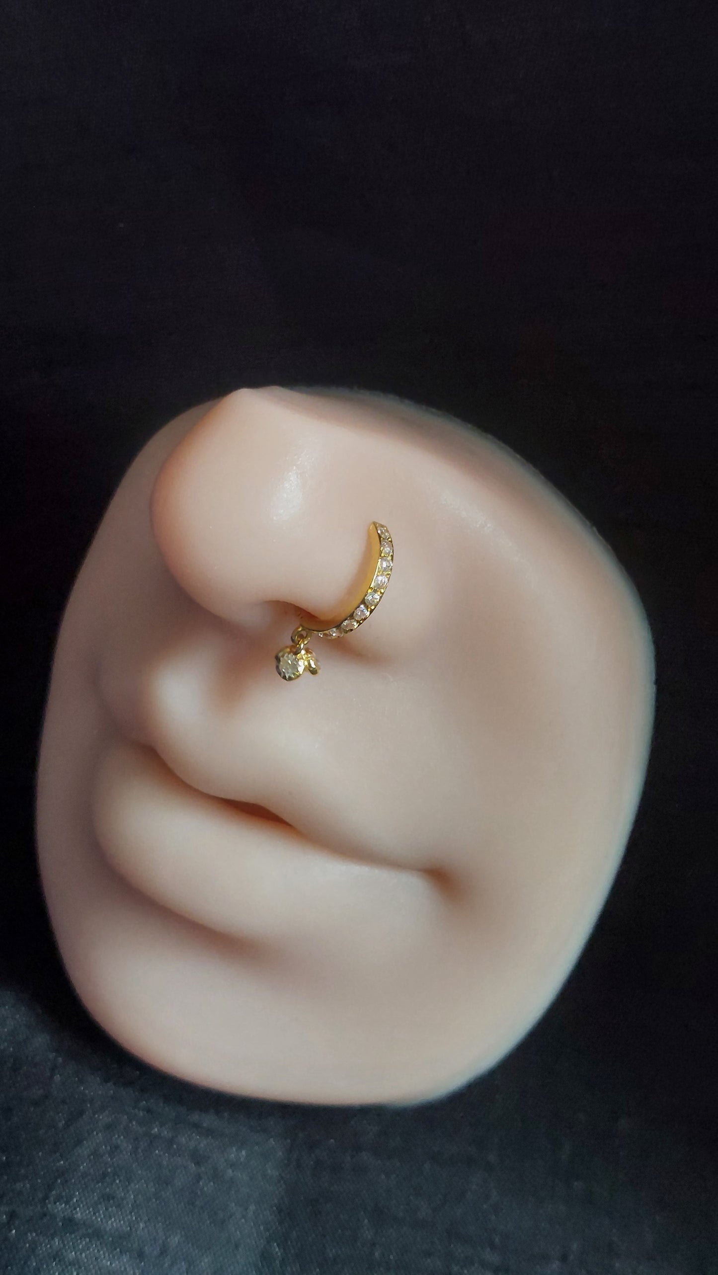 18ct Gold | CZ Nose ring | 017