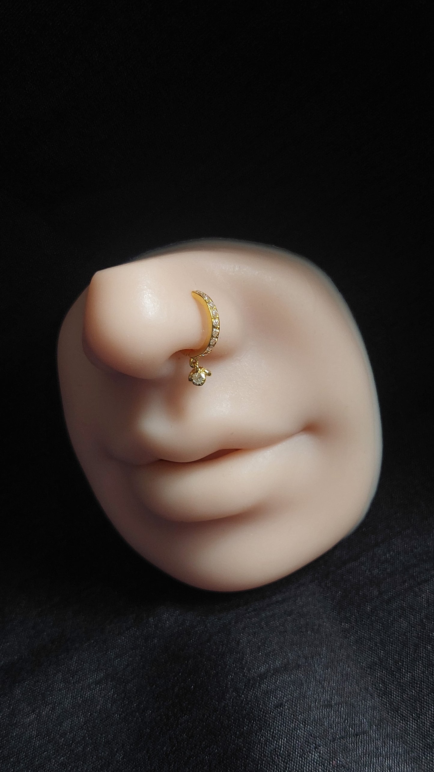 18ct Gold | CZ Nose ring | 017