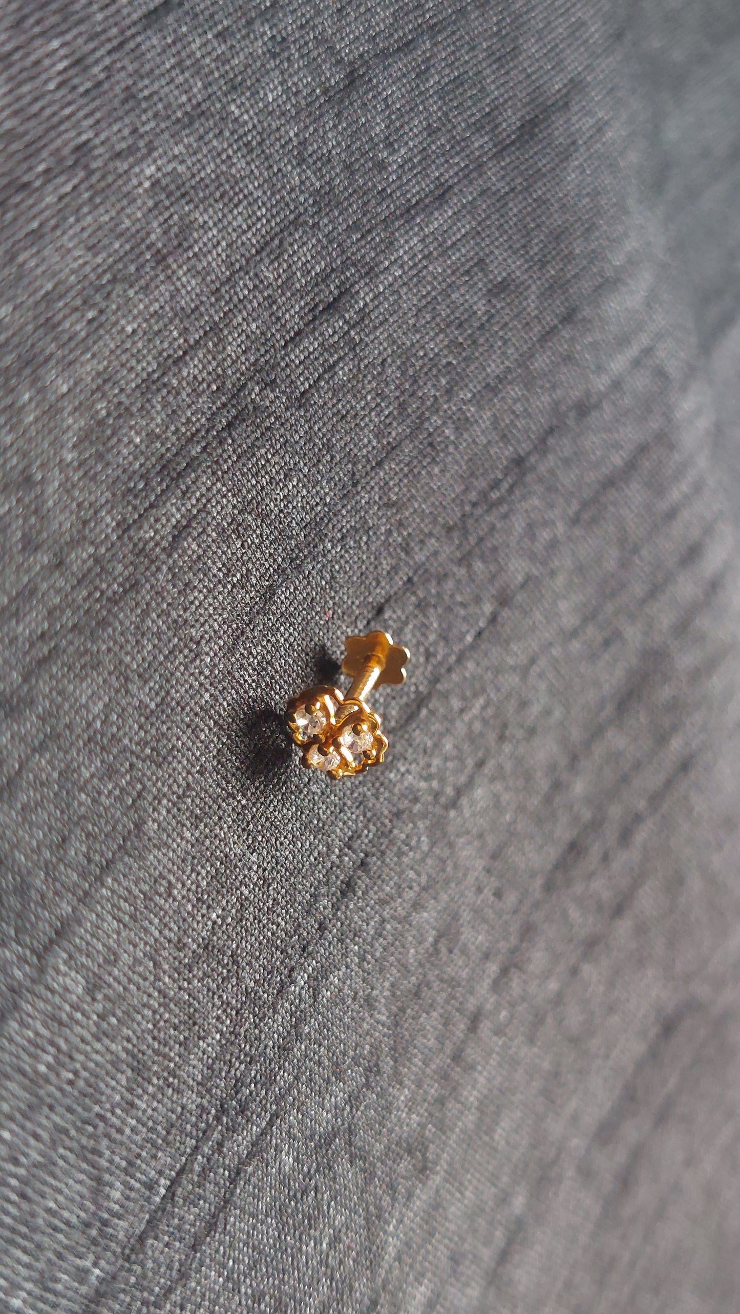 18ct Gold | CZ Nose Stud | 019