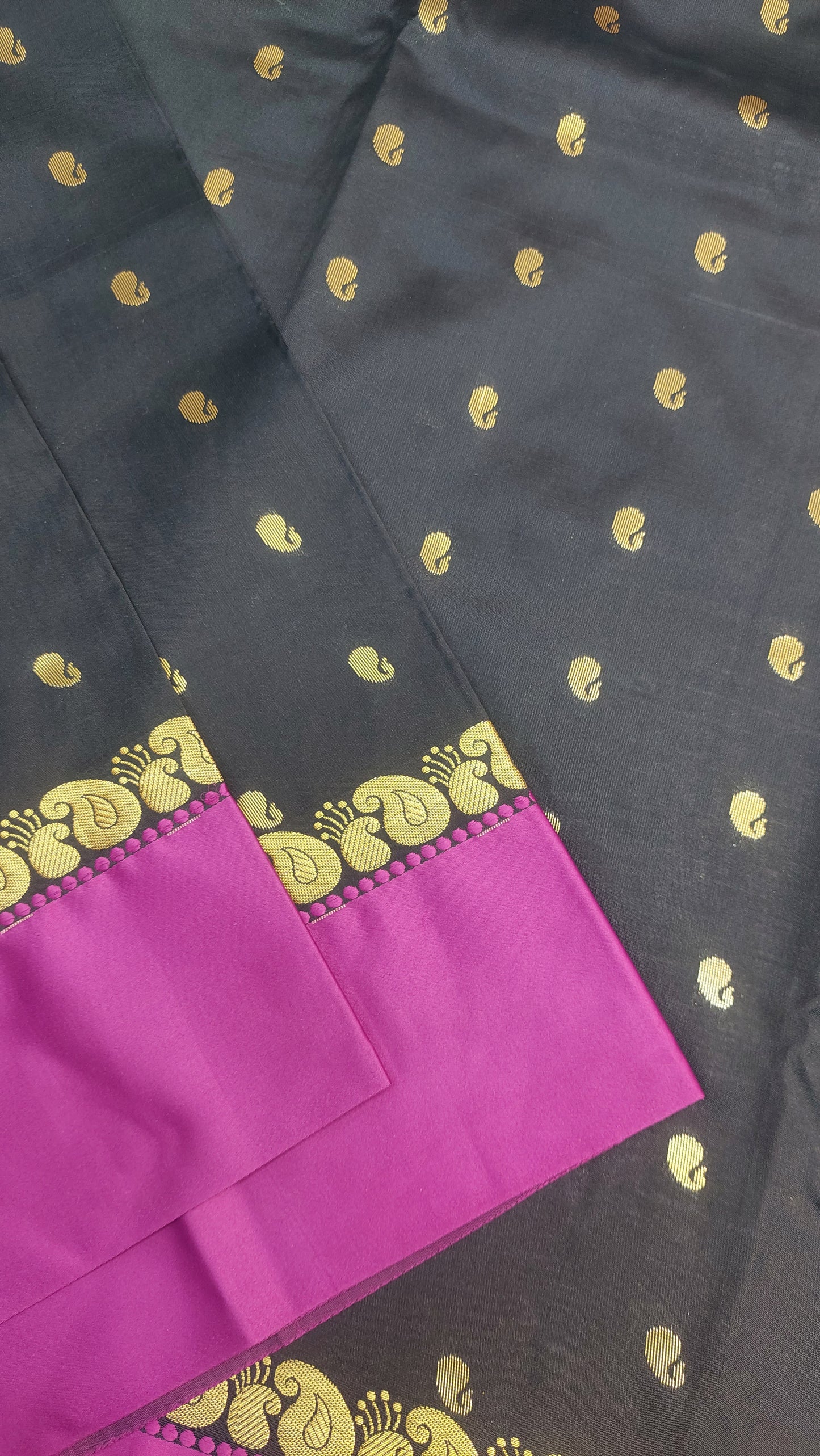 BLACK & PINK FANCY SILK